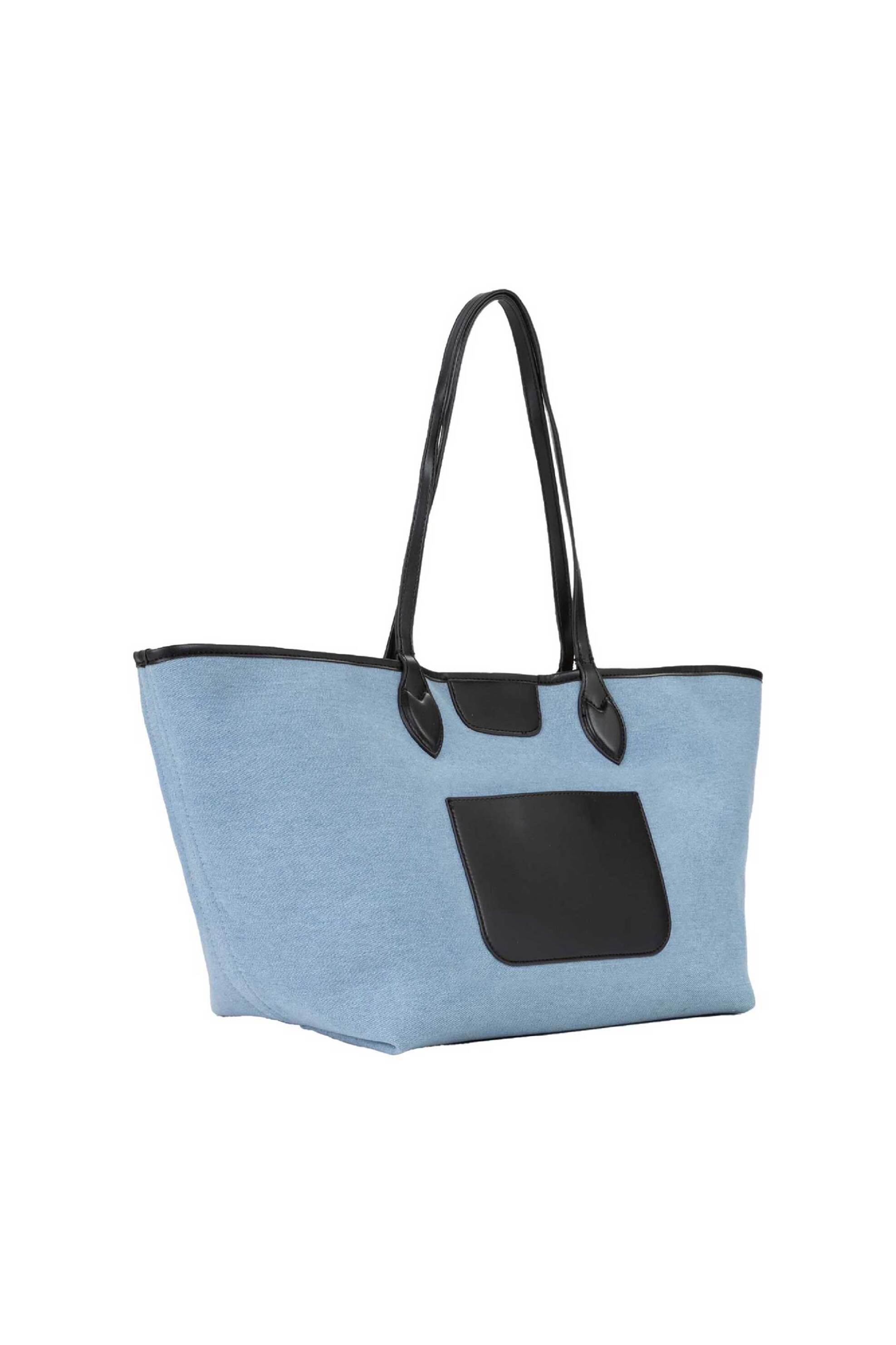 Valentino γυναικεία τσάντα shopper διπλής όψης - 74LVBS9Z501/REV Μπλε Ανοιχτό