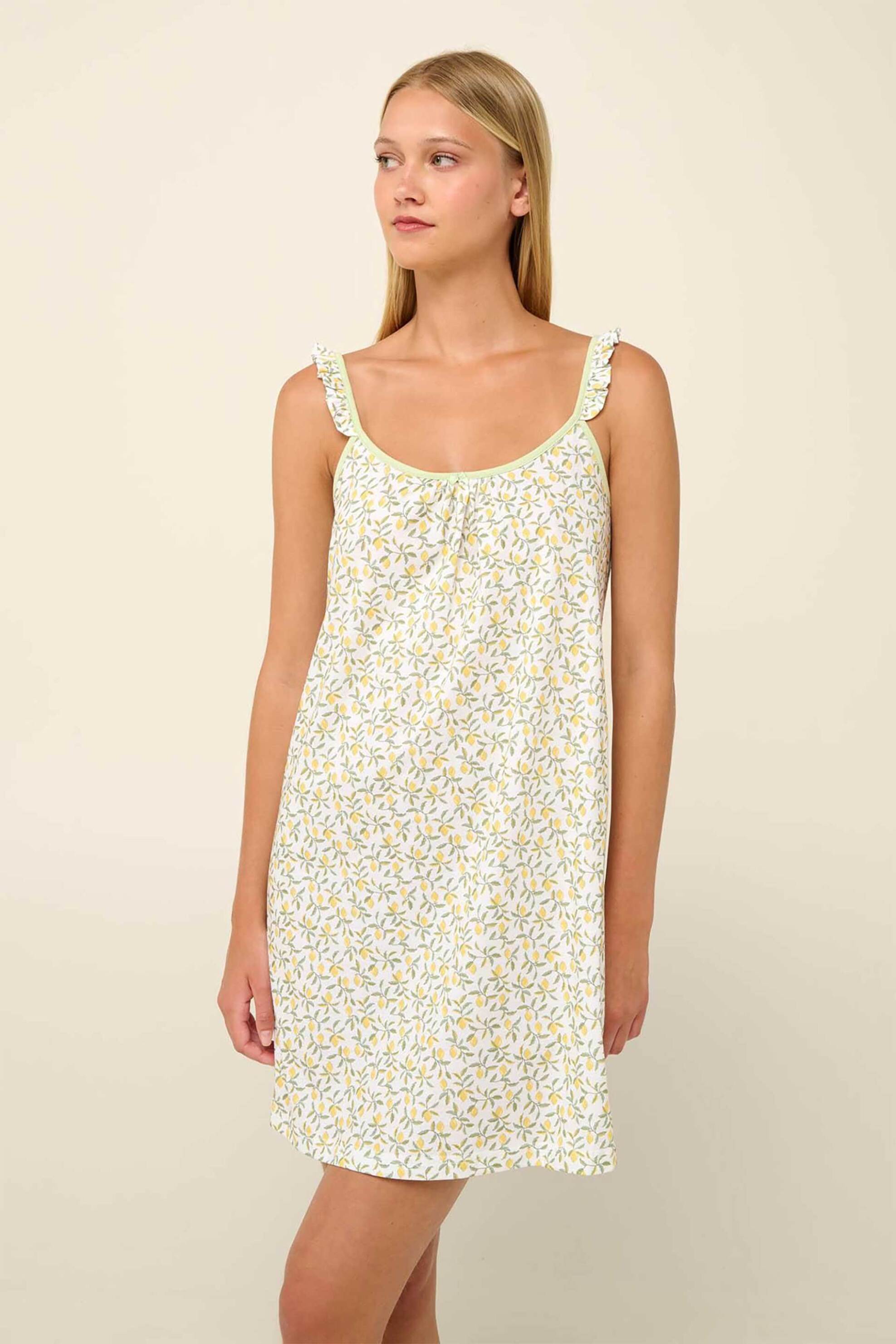 Vamp γυναικείο νυχτικό βαμβακερό με τιράντες και σούρες - 22237 Πράσινο φωτογραφία