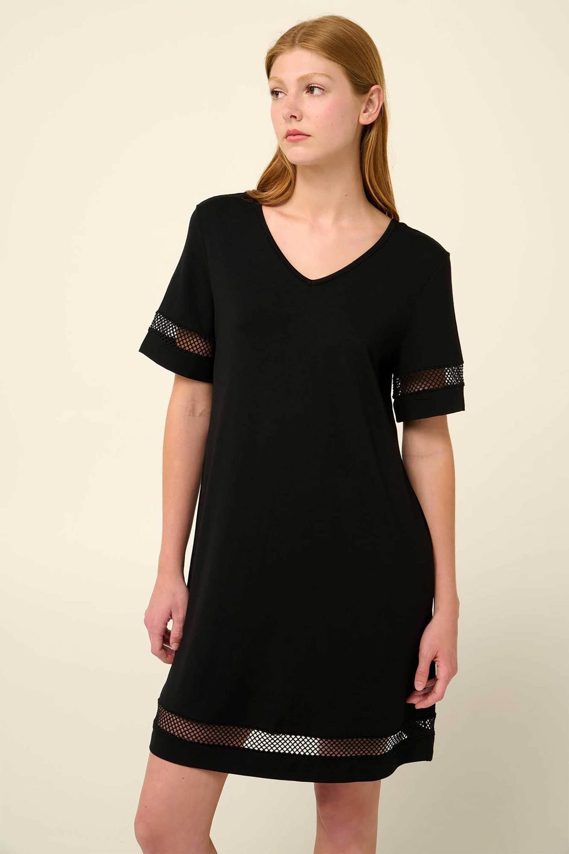 Vamp γυναικείο midi φόρεμα μονόχρωμο από viscose - 22520 Μαύρο φωτογραφία
