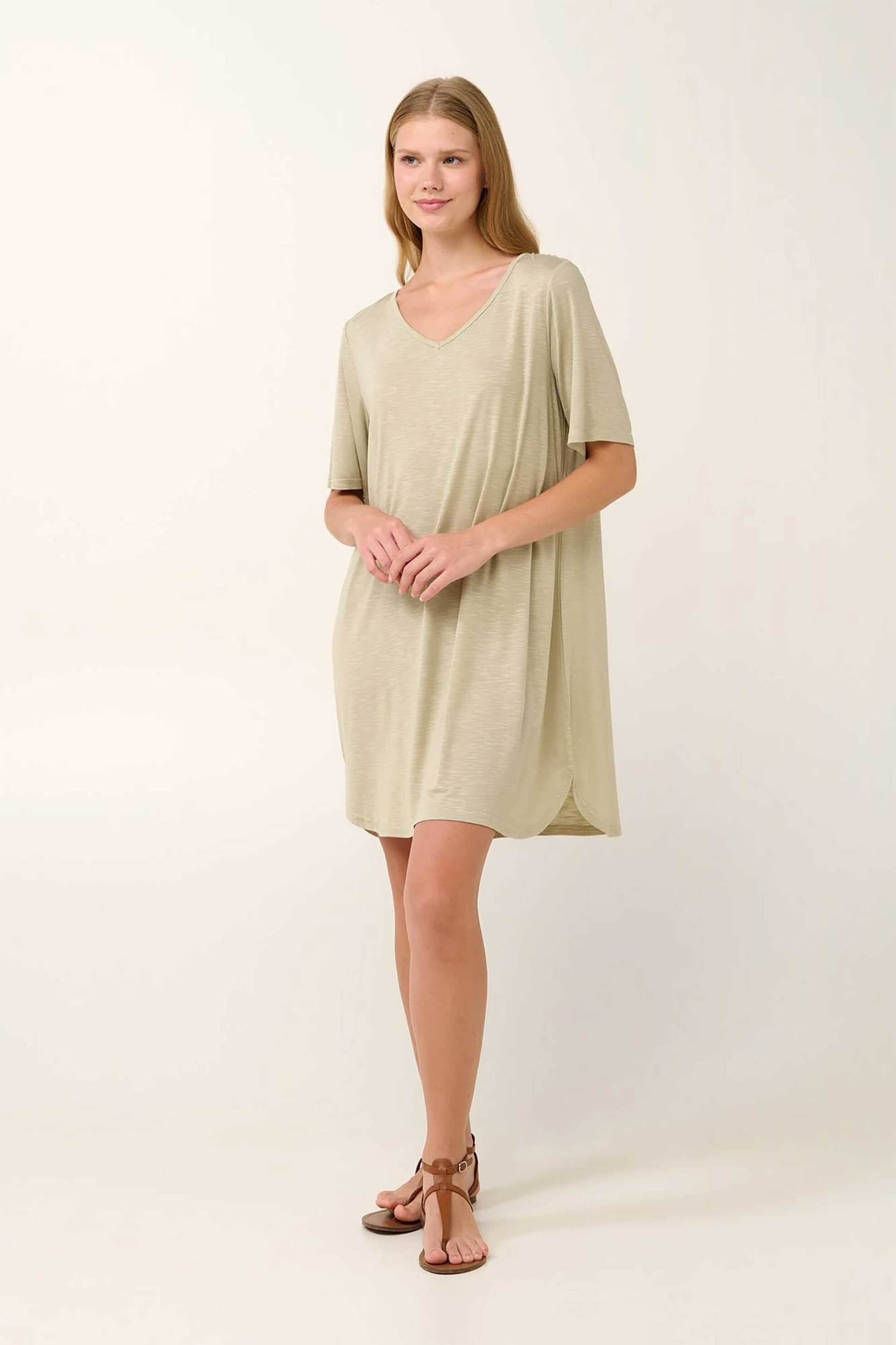  Vamp γυναικείο midi φόρεμα παραλίας από viscose flama - 22886 Μπεζ 2025