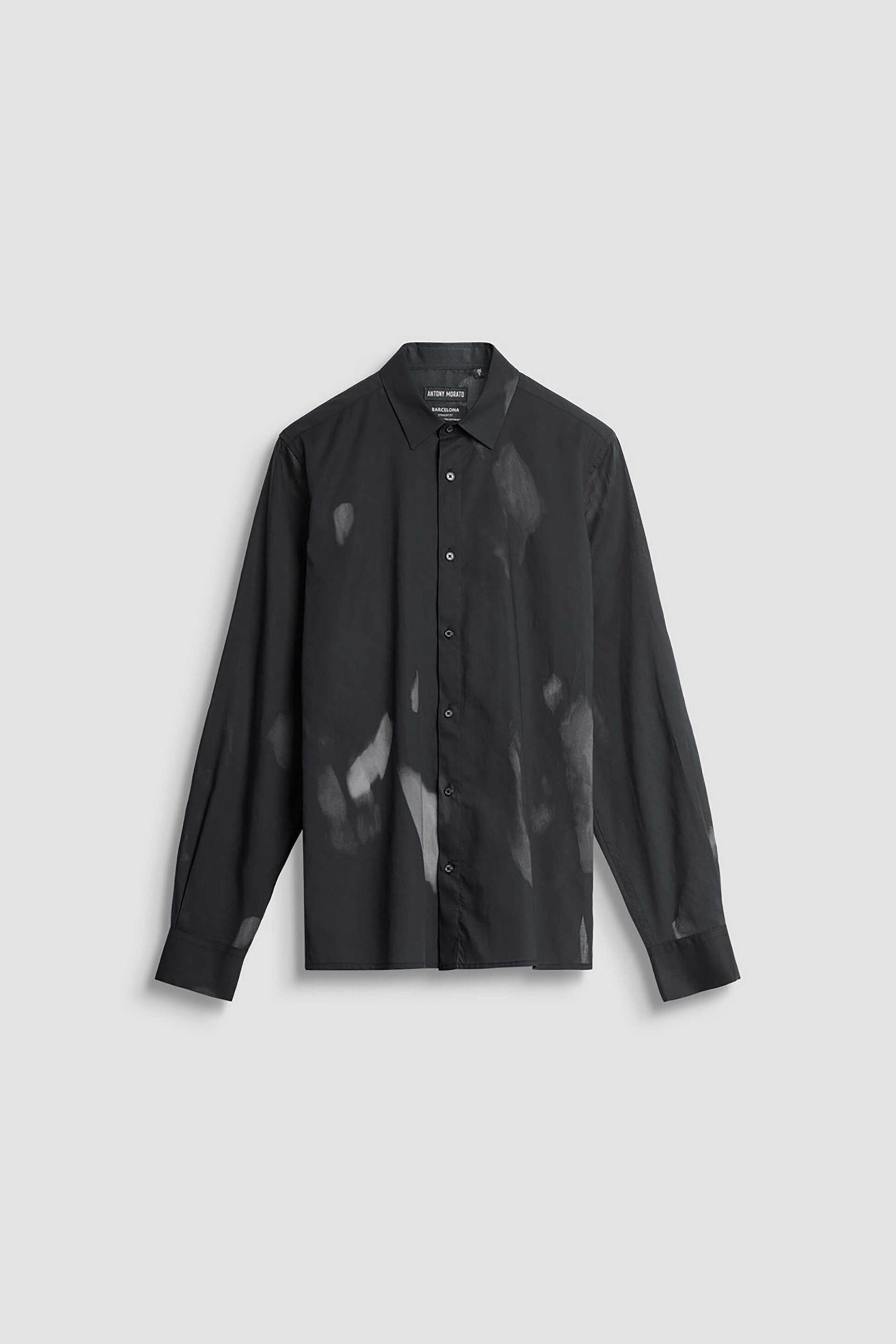 ANTONY MORATO Antony Morato ανδρικό πουκάμισο με abstract print "Barcelona" - SL00614FA430649 Μαύρο