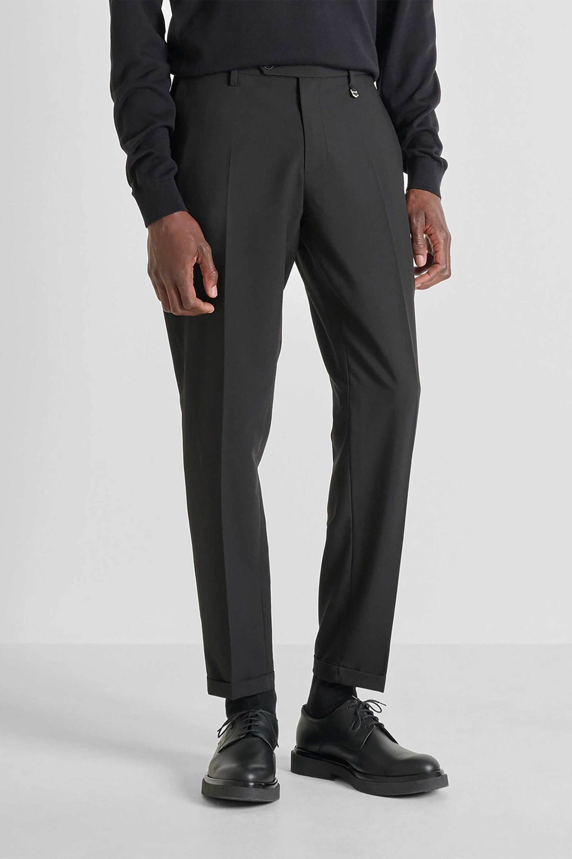 ANTONY MORATO Antony Morato ανδρικό παντελόνι μονόχρωμο με ελαστική μέση "Rad" Slim Fit - TR00768FA600255 Μαύρο