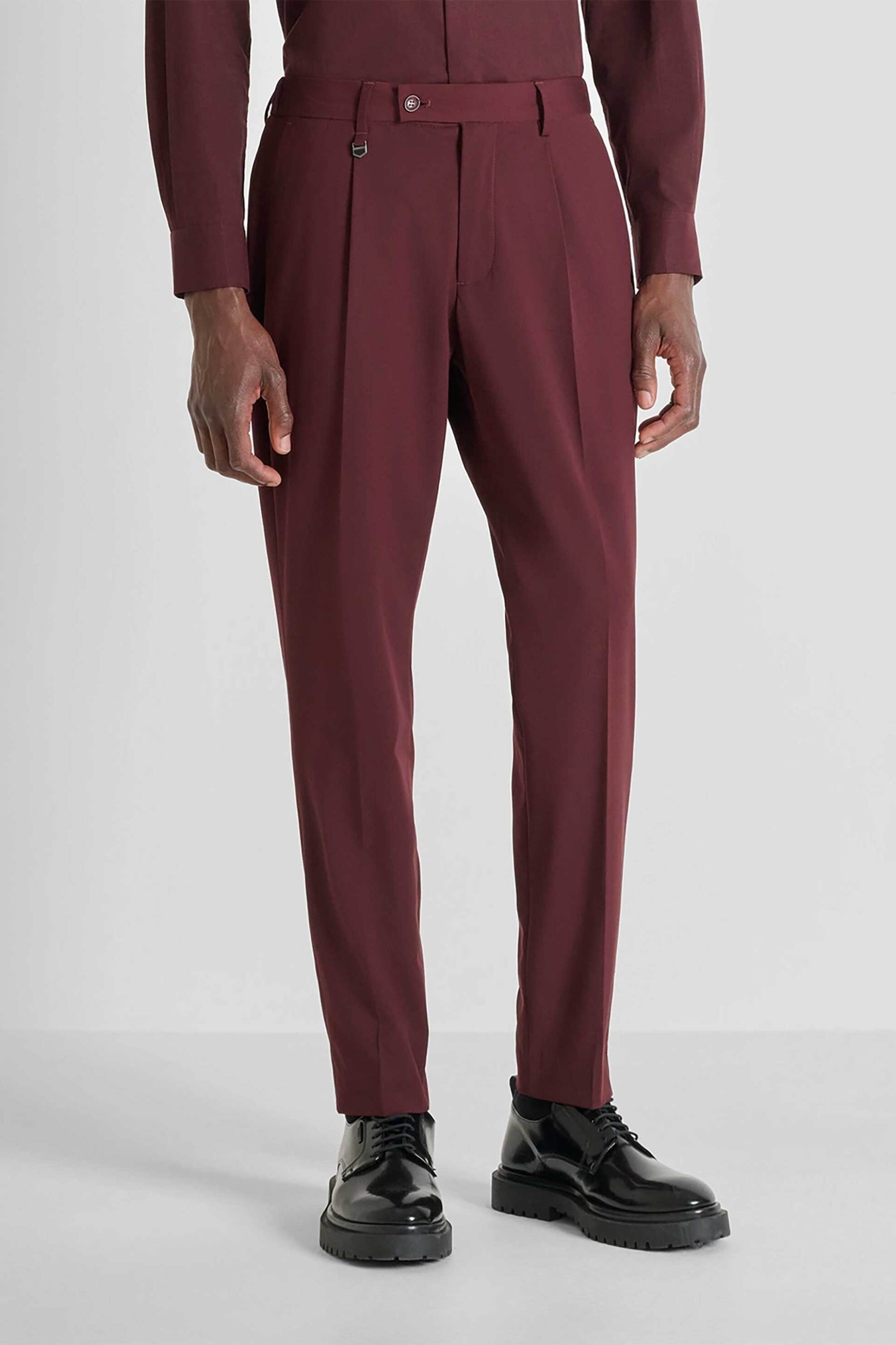 ANTONY MORATO Antony Morato ανδρικό παντελόνι μονόχρωμο "Luis" Regular Fit - TS00043FA600263 Μπορντό