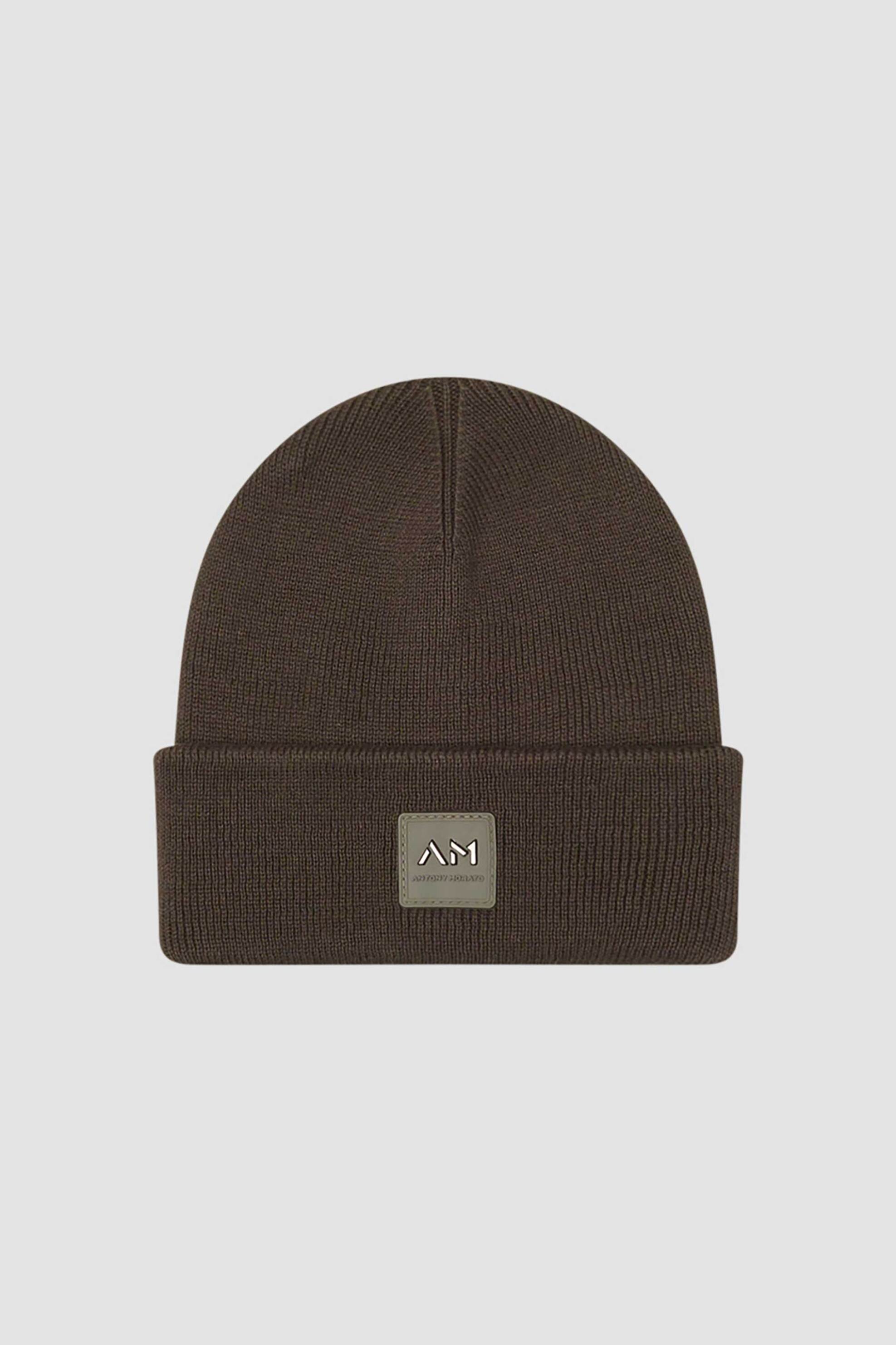 Antony Morato ανδρικός σκούφος ribbed με λογότυπο - HA00369YA100064 Χακί