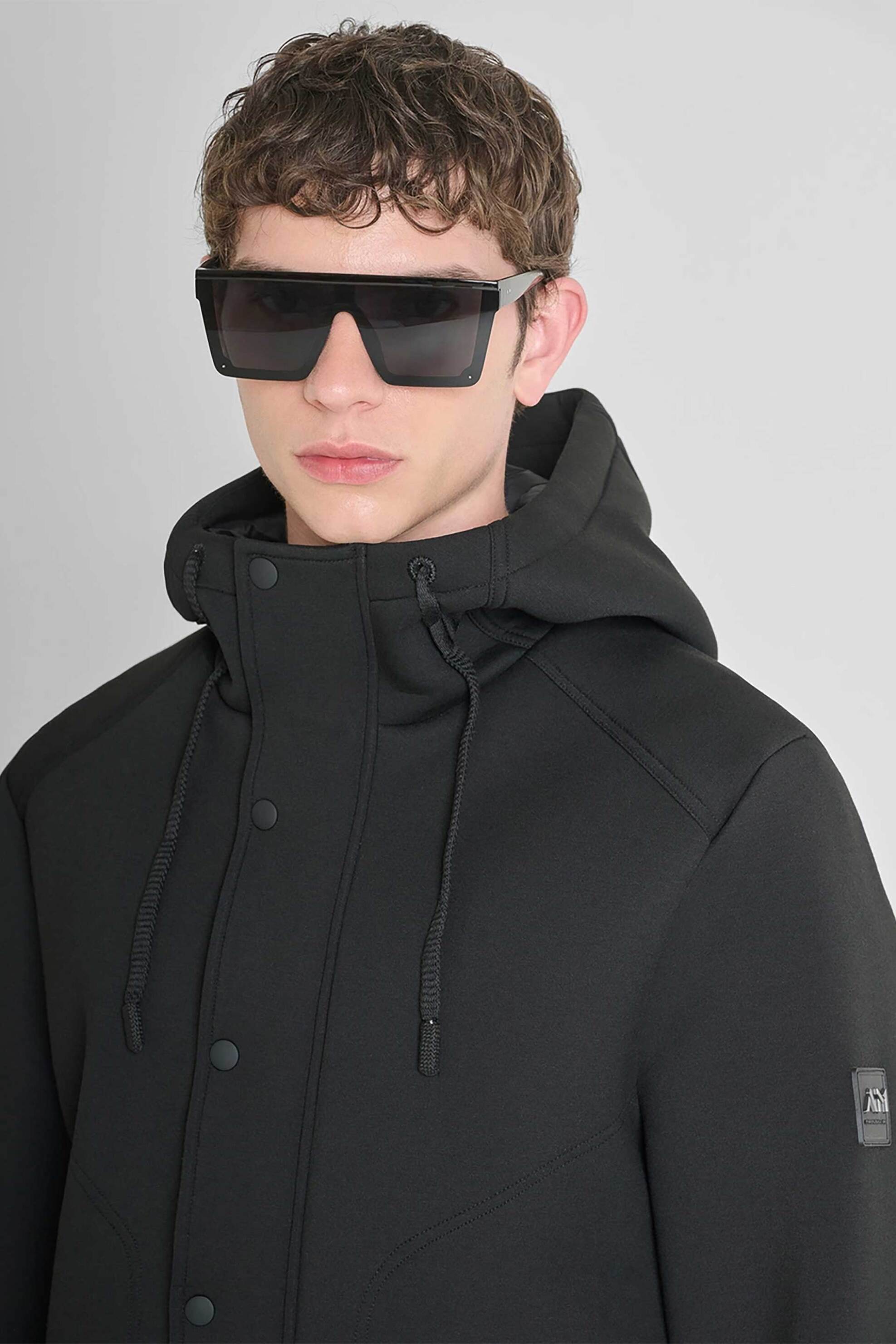 Antony Morato ανδρικό jacket με κουκούλα και logo patch - CO00952FA150172 Μαύρο φωτογραφία