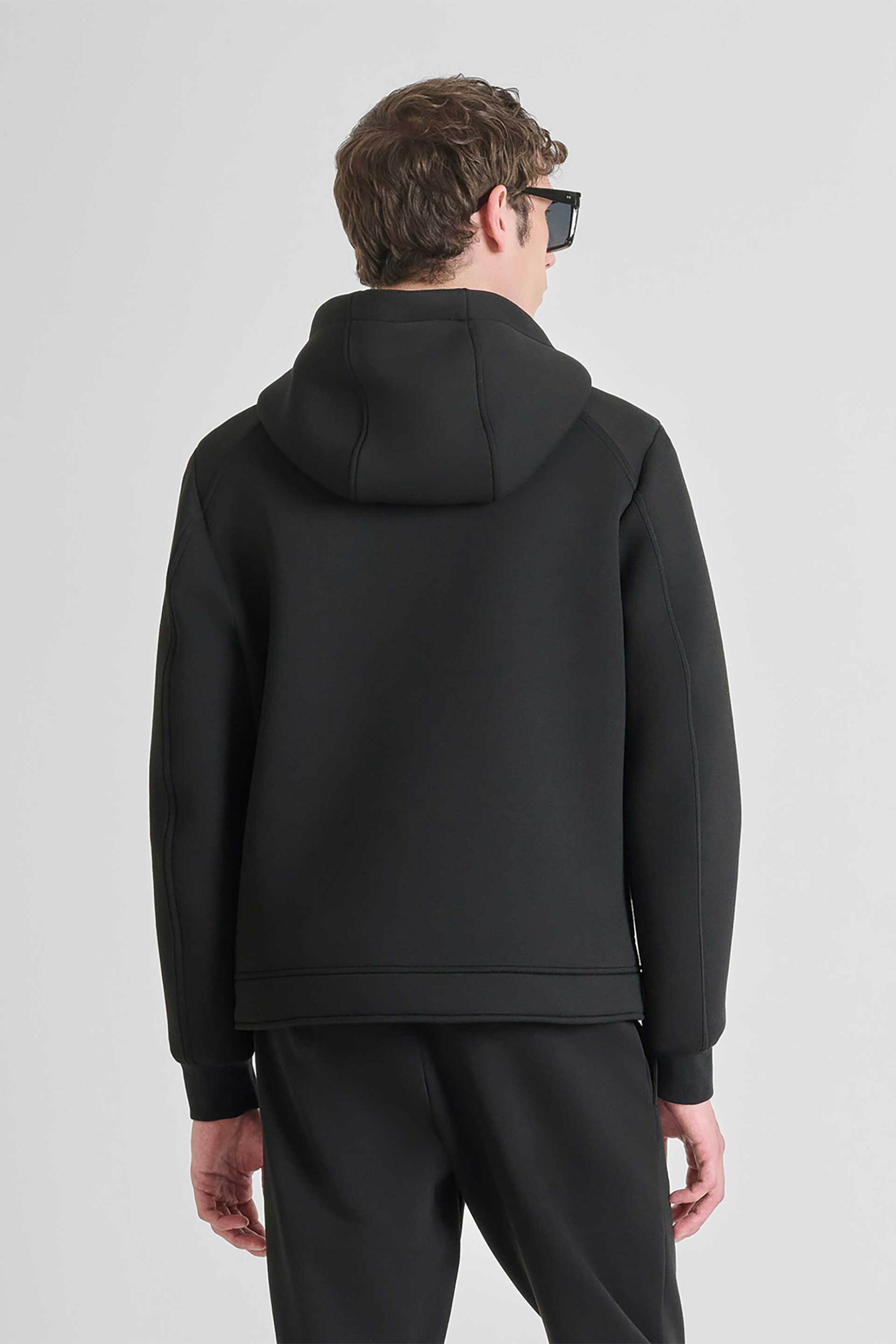 Antony Morato ανδρικό jacket με κουκούλα και logo patch - CO00952FA150172 Μαύρο φωτογραφία