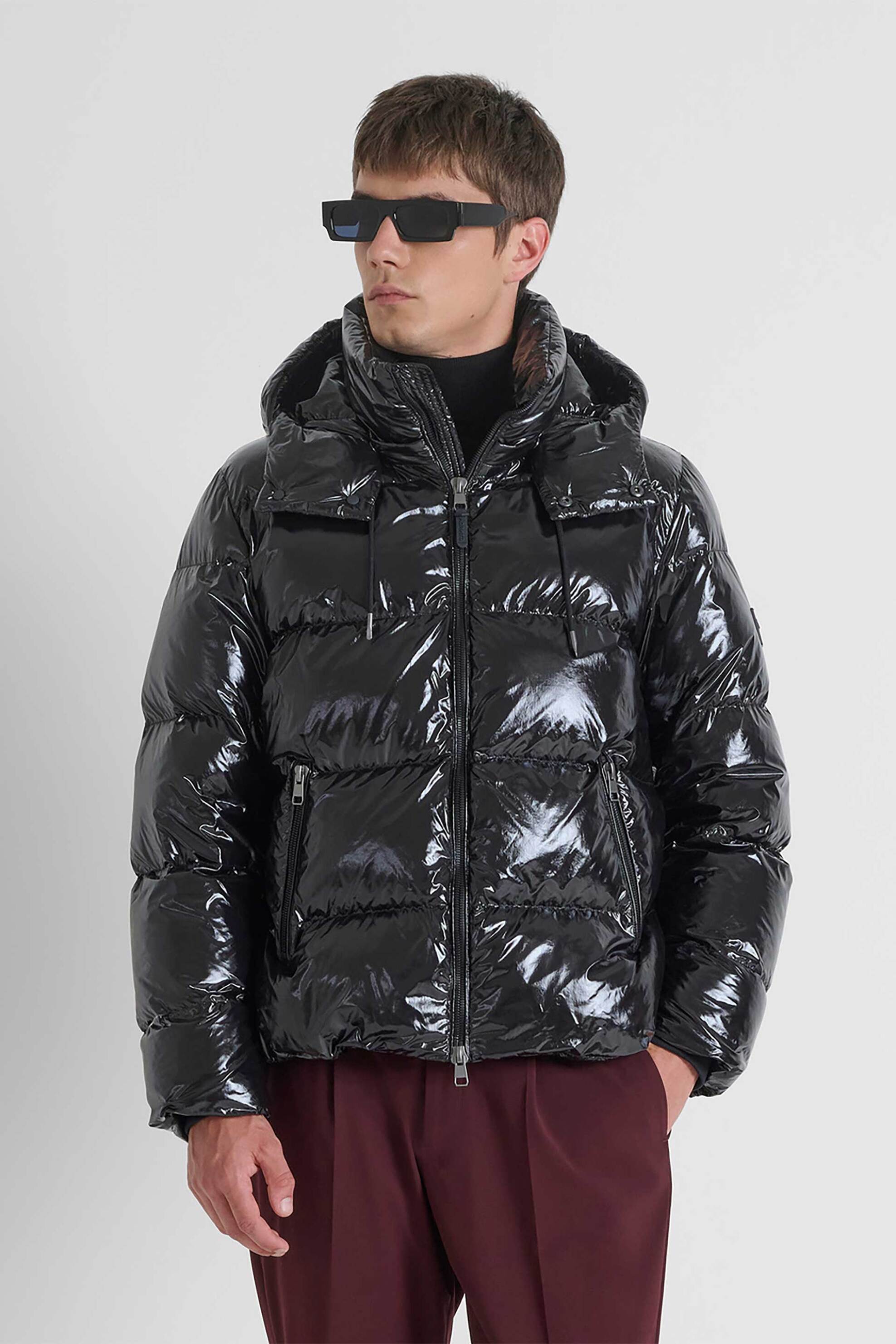 Antony Morato ανδρικό μπουφάν καπιτονέ με αφαιρούμενη κουκούλα Relaxed Fit - CO00935FA600281 Μαύρο