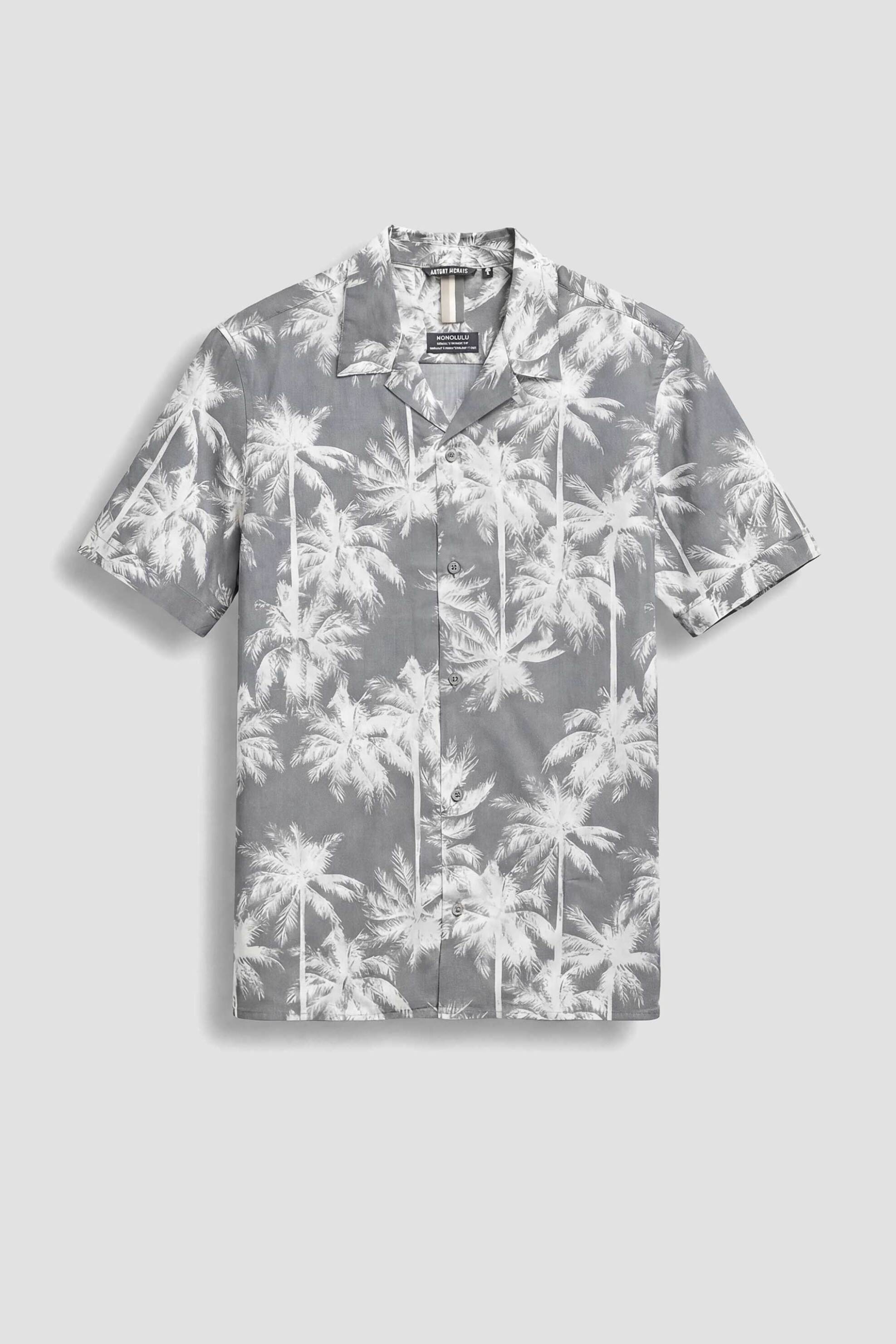 Antony Morato ανδρικό πουκάμισο με all-over palm tree pattern Regular Fit "Honolulu" - SS00171FA430657 Λαδί