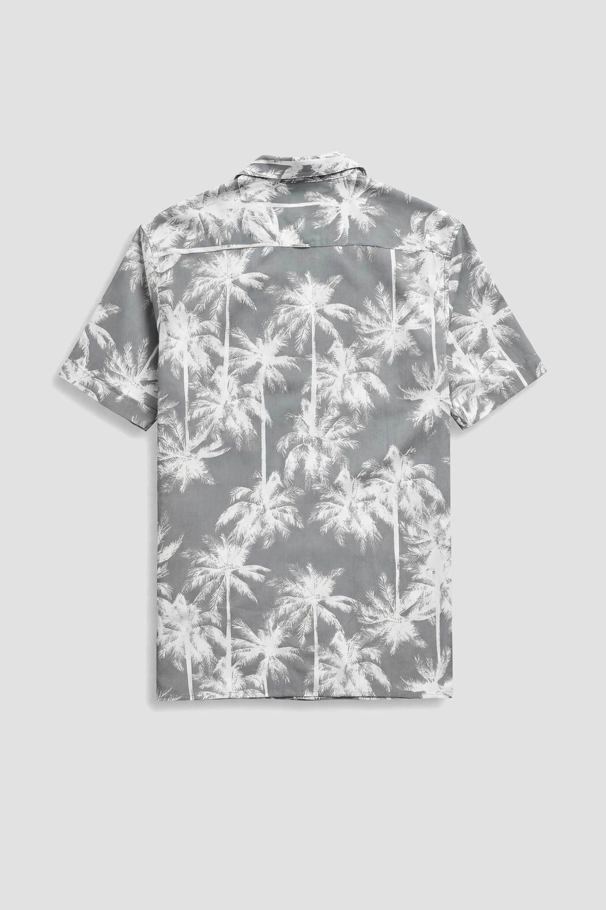 Antony Morato Ανδρικό Πουκάμισο με All-Over Palm Tree Pattern Regular Fit Honolulu - Ss00171Fa430657 Λαδί