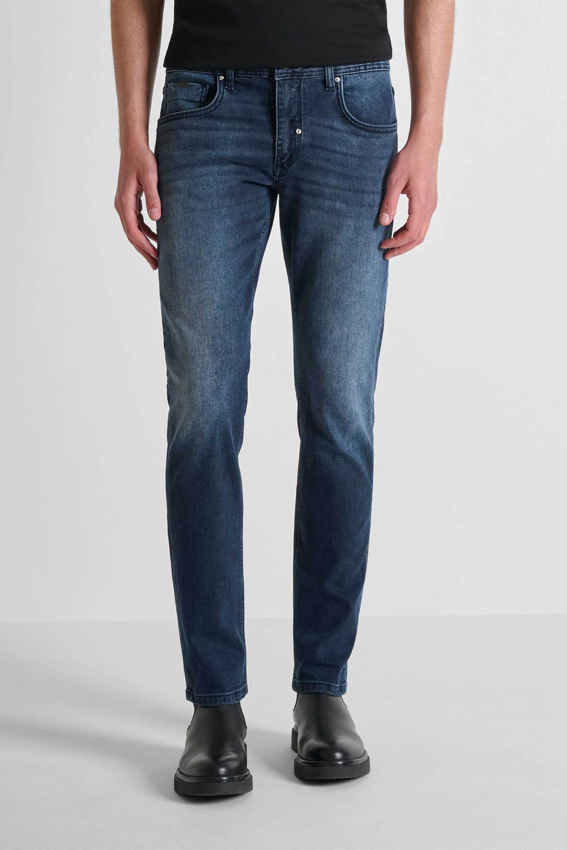 Antony Morato ανδρικό τζιν παντελόνι πεντάτσεπο Comfort Tapered Fit "Kurt" - DT28275637W2222 Denim Blue Σκούρο