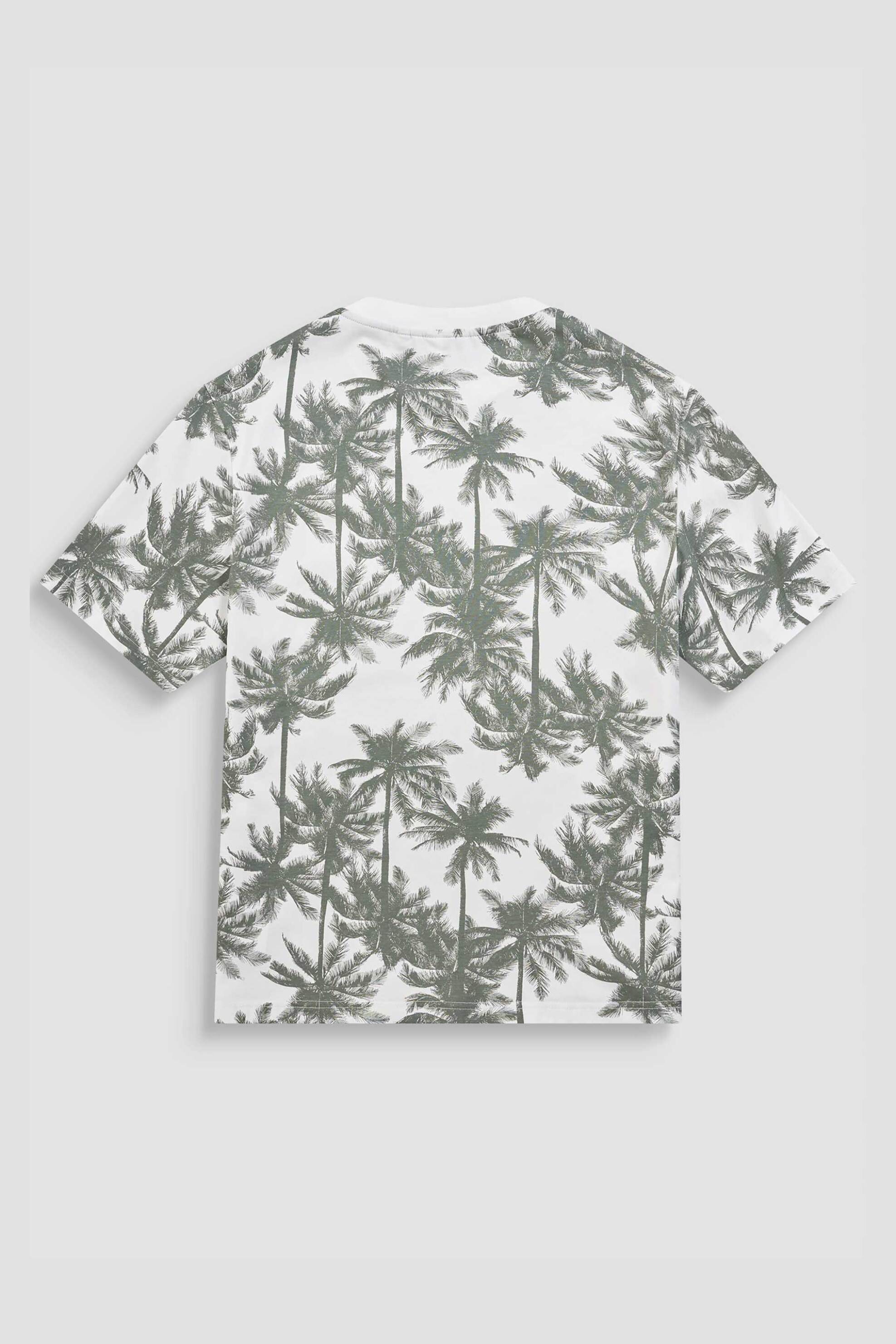 Antony Morato Ανδρικό T-Shirt με All-Over Palm Tree Pattern Relaxed Fit - Ks02644Fa140292 Λαδί