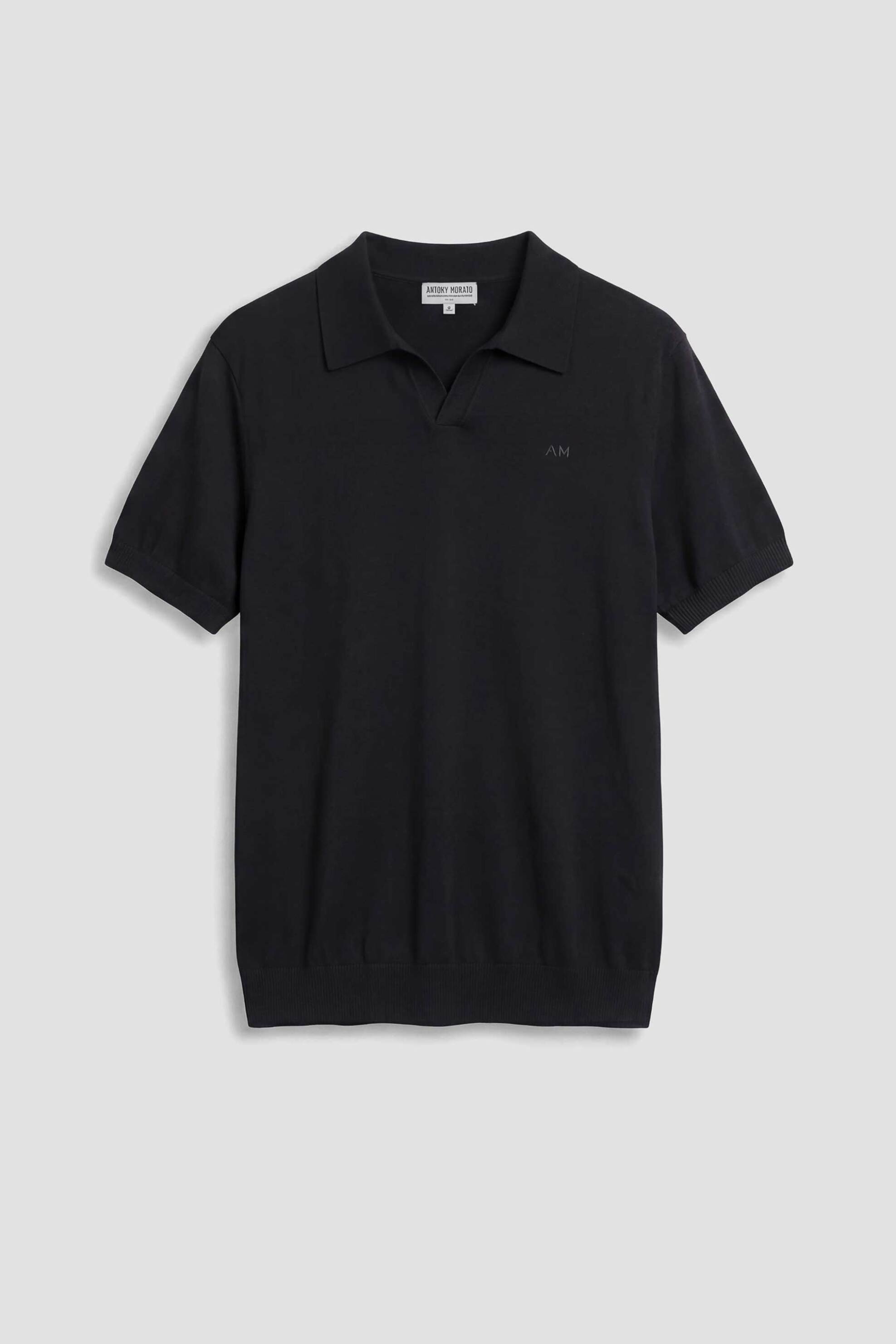 Antony Morato ανδρική μπλούζα πόλο με μετάξι Slim Fit - SW01608YA200091 Μαύρο
