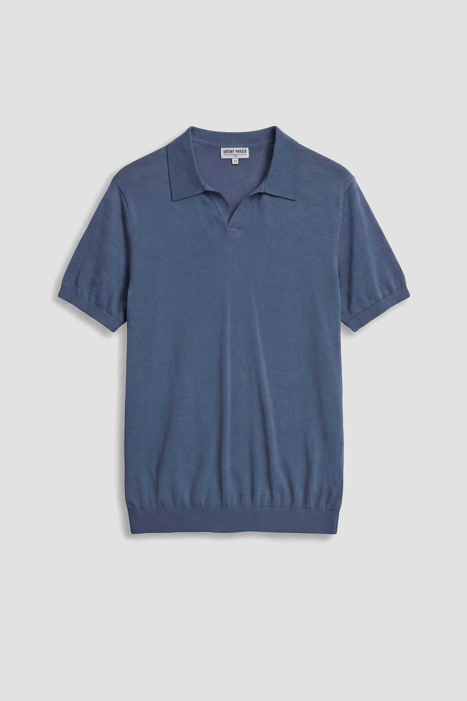 Antony Morato Ανδρική Μπλούζα Πόλο με Μετάξι Slim Fit - Sw01608Ya200091 Μπλε