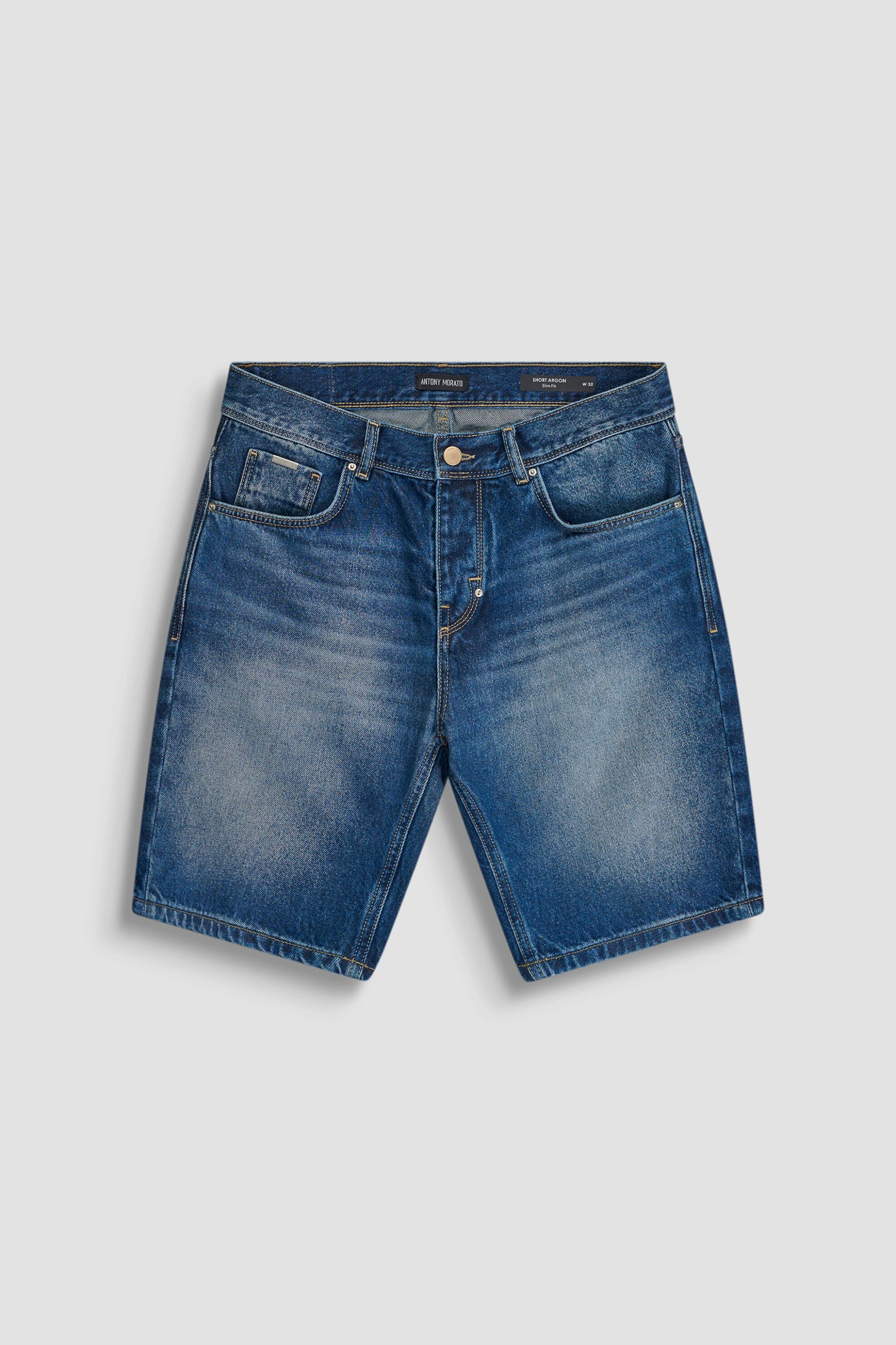Antony Morato ανδρική denim βερμούδα πεντάτσεπη Slim Fit - DS07670169W2256 Denim Blue