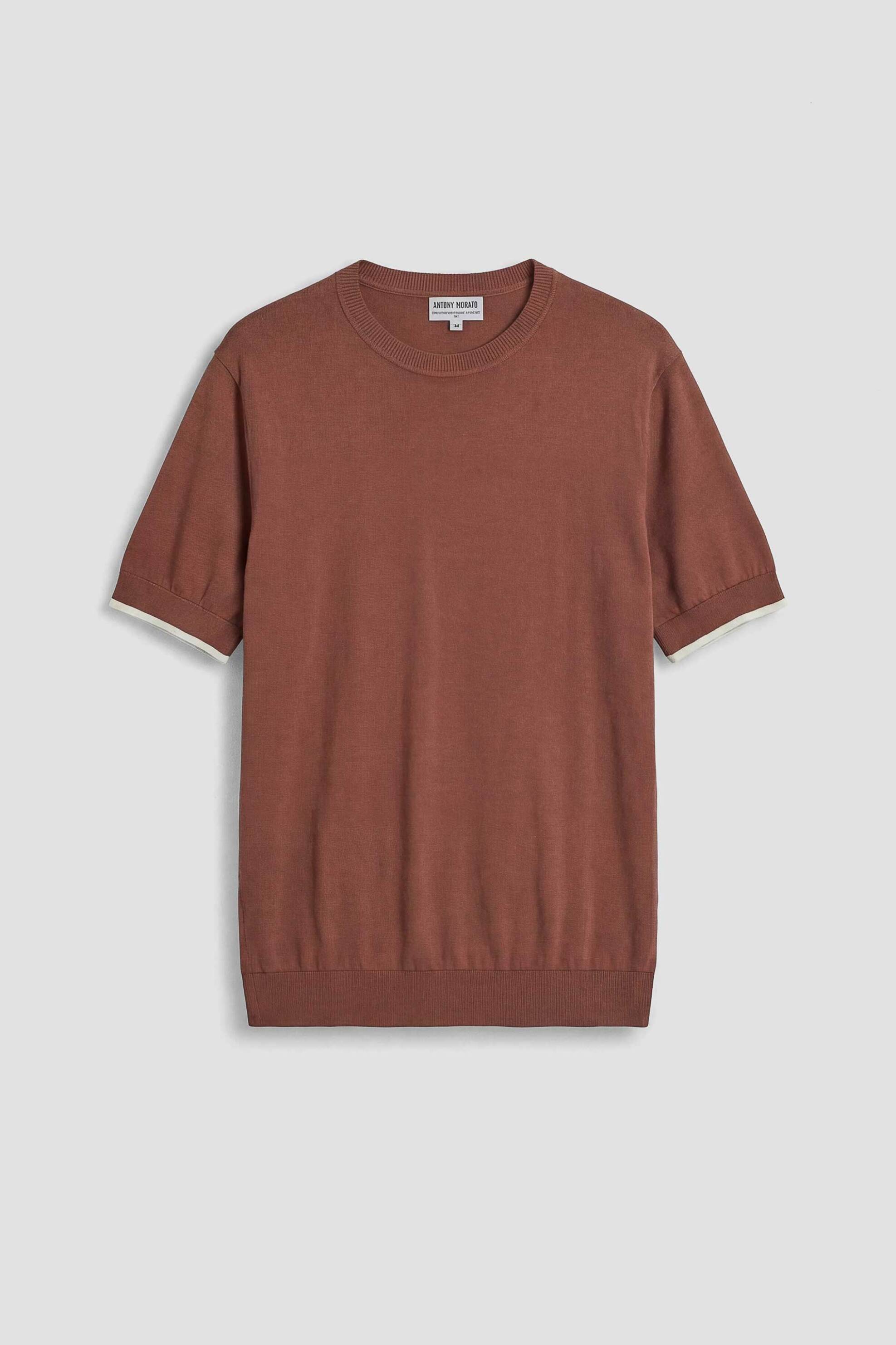 Antony Morato Ανδρική Πλεκτή Μπλούζα Μονόχρωμη Regular Fit - Sw01602Ya100073 Κεραμιδί