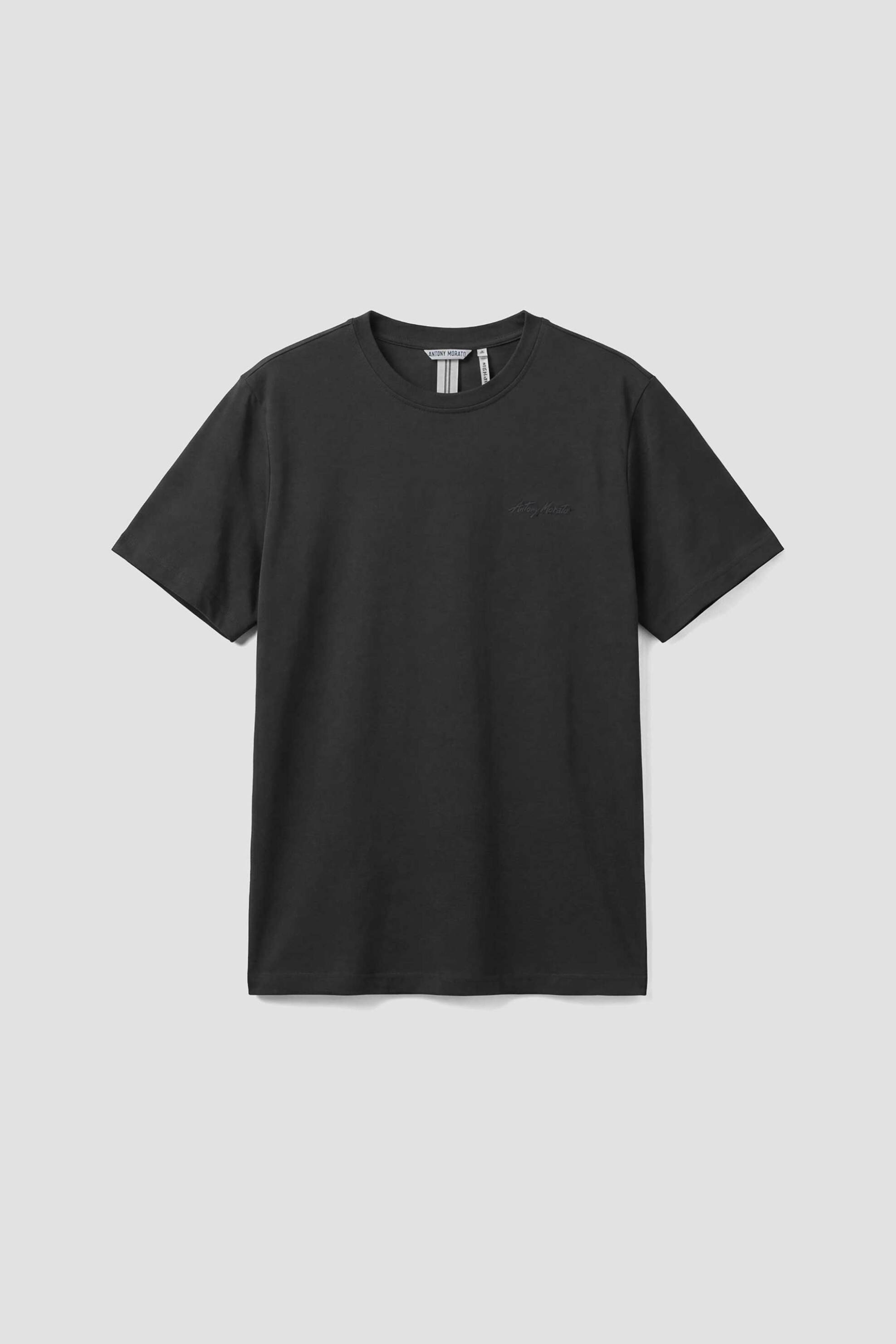 Antony Morato Ανδρικό T-Shirt Μονόχρωμο με Λογότυπο Regular Fit - Ks02662Fa100231 Μαύρο