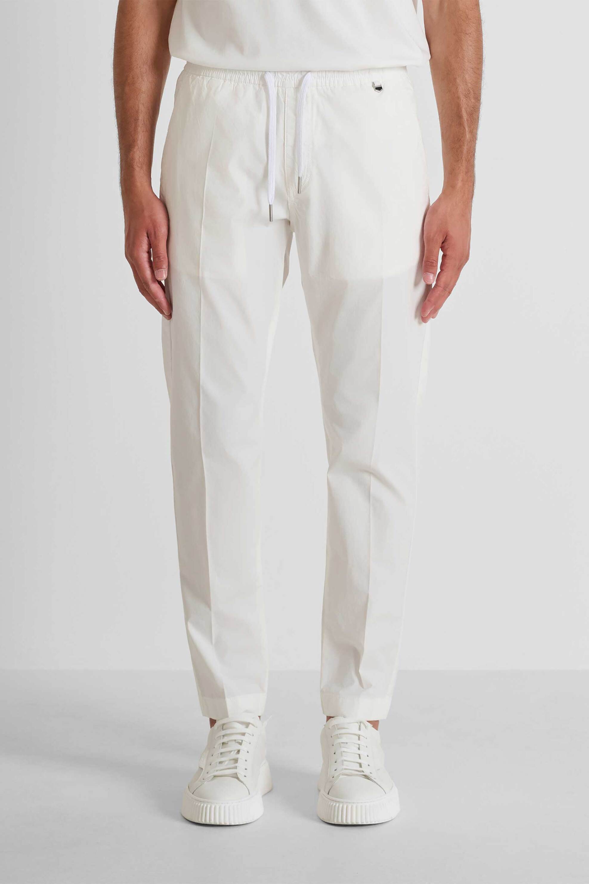 Antony Morato ανδρικό παντελόνι με ελαστική μέση Slim Fit "Salem" - TR00787FA900138 Υπόλευκο