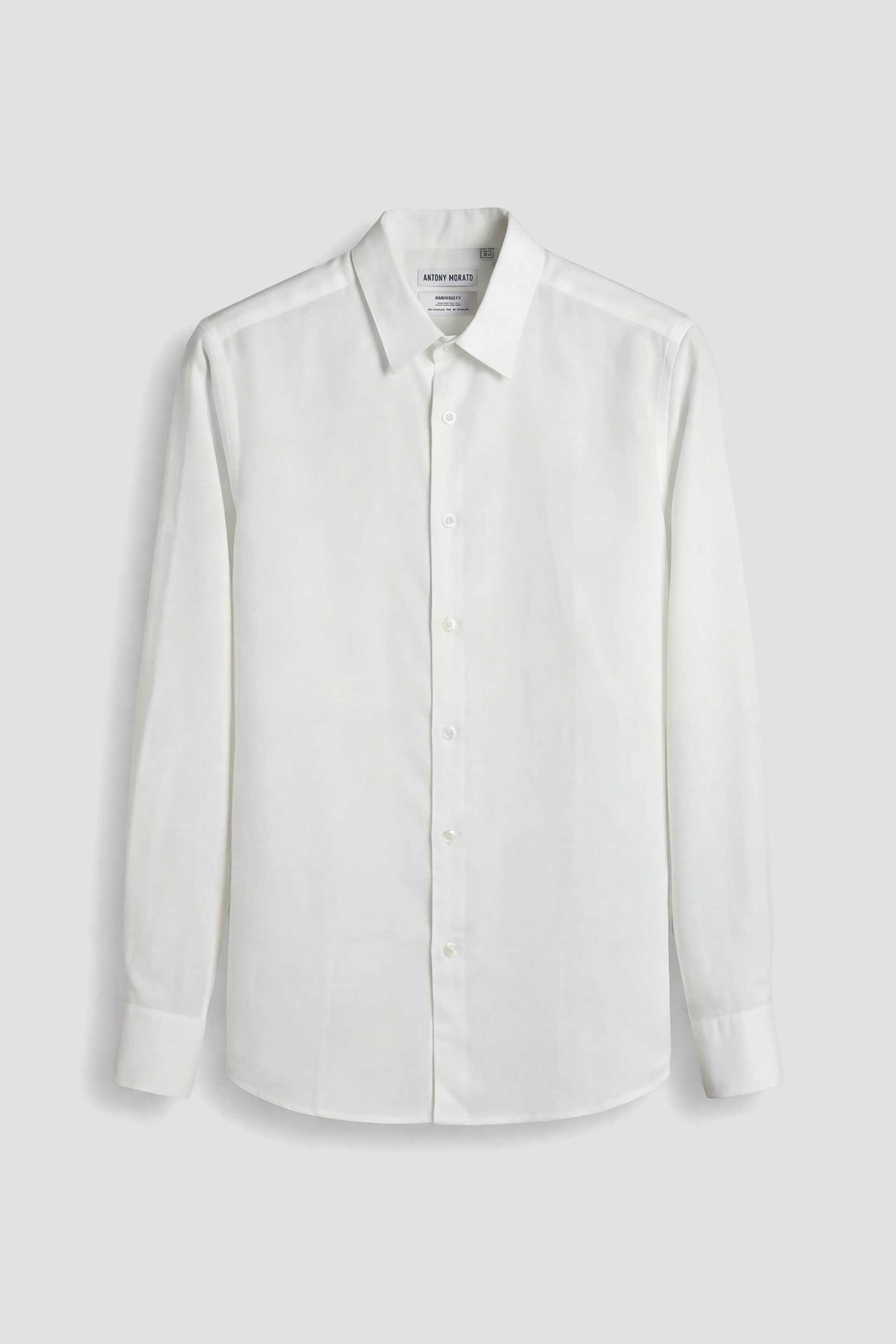 Antony Morato Ανδρικό Πουκάμισο Μονόχρωμο Regular Fit Νapoli - Sl00799Fa400094 Υπόλευκο
