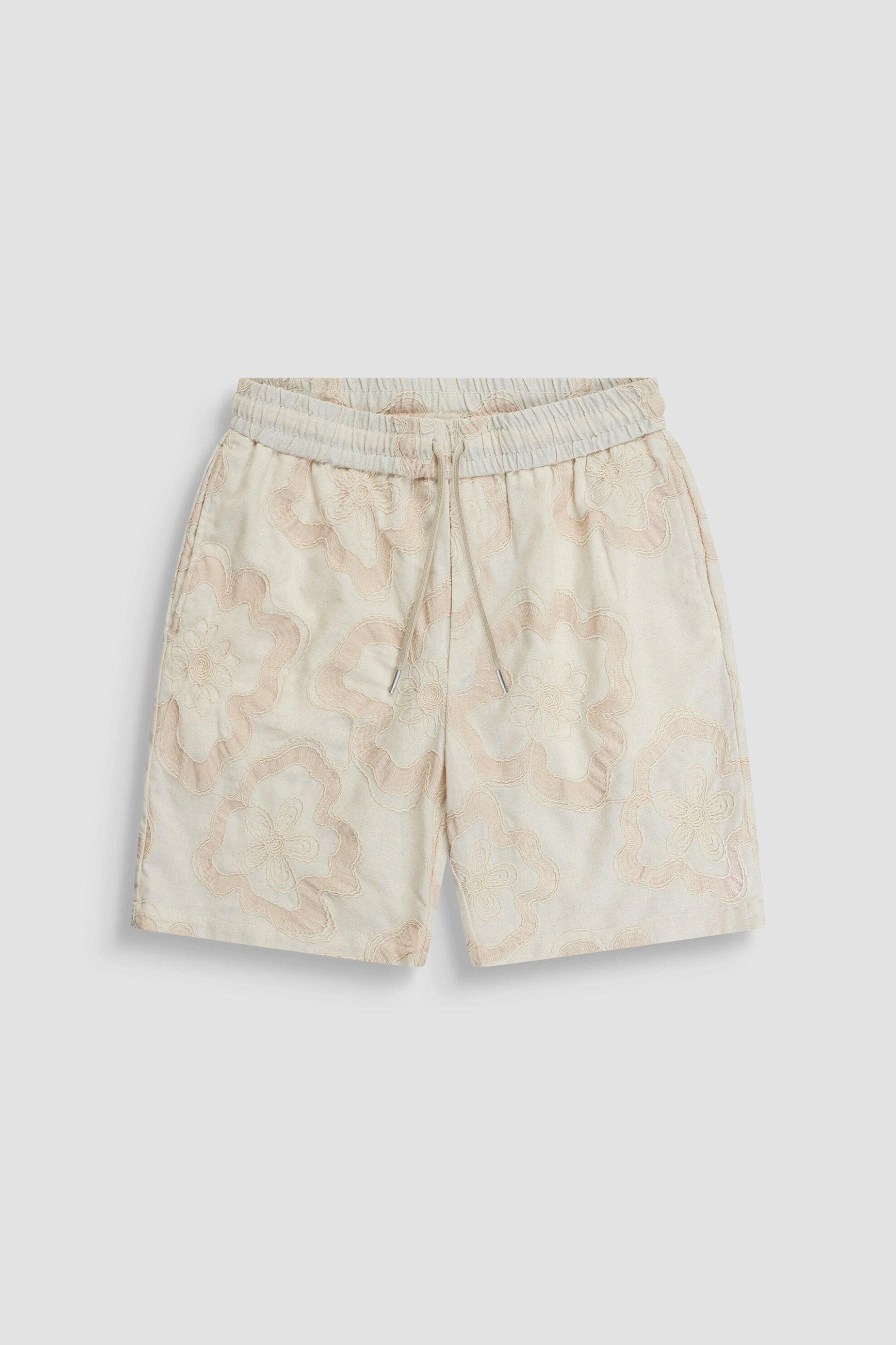 Antony Morato Ανδρική Βερμούδα με Ελαστική Μέση Και Floral Pattern Regular Fit - Sh00232Fa440070 Εκρού