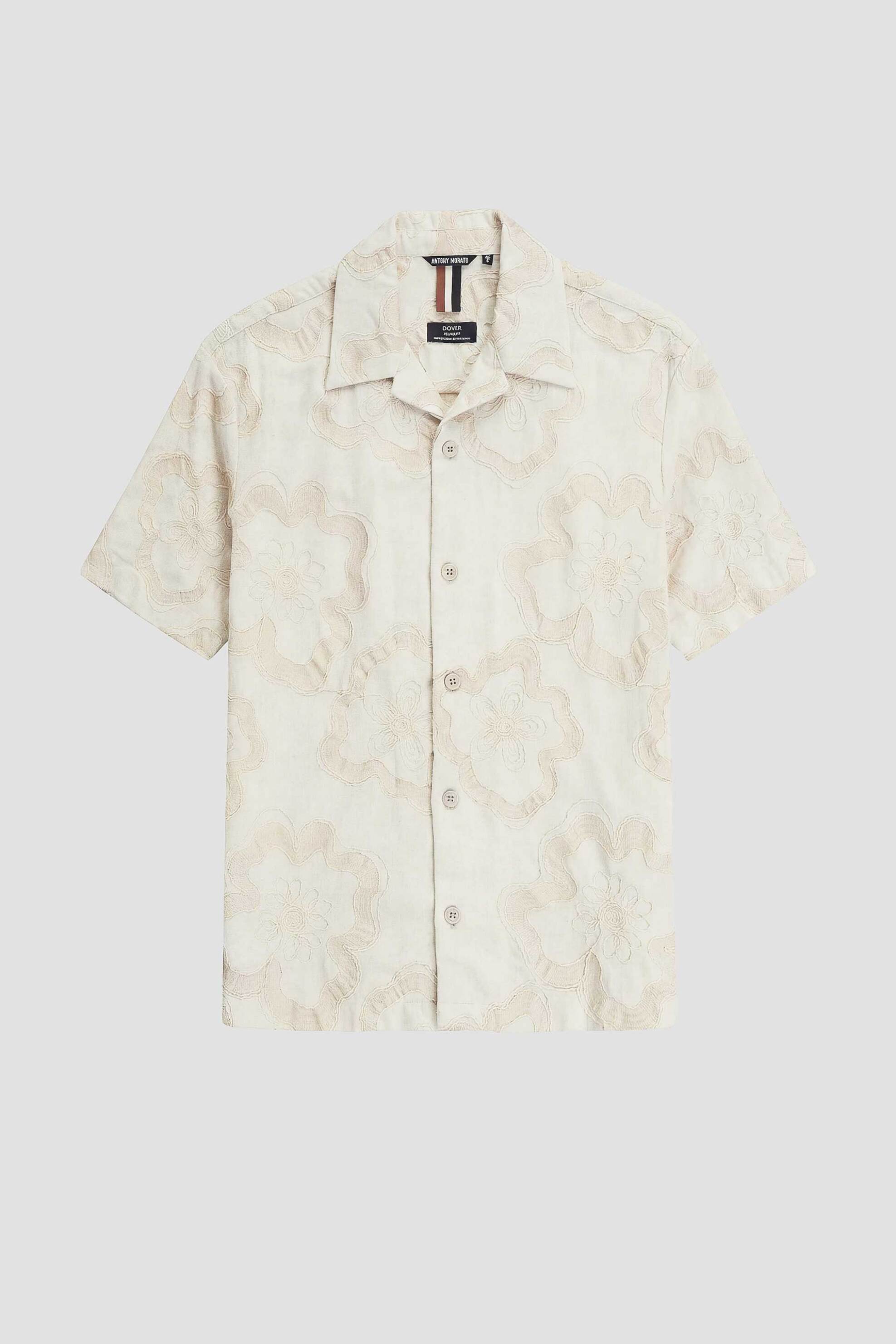 Antony Morato Ανδρικό Πουκάμισο με Floral Pattern Relaxed Fit Dover - Ss00200Fa440070 Εκρού
