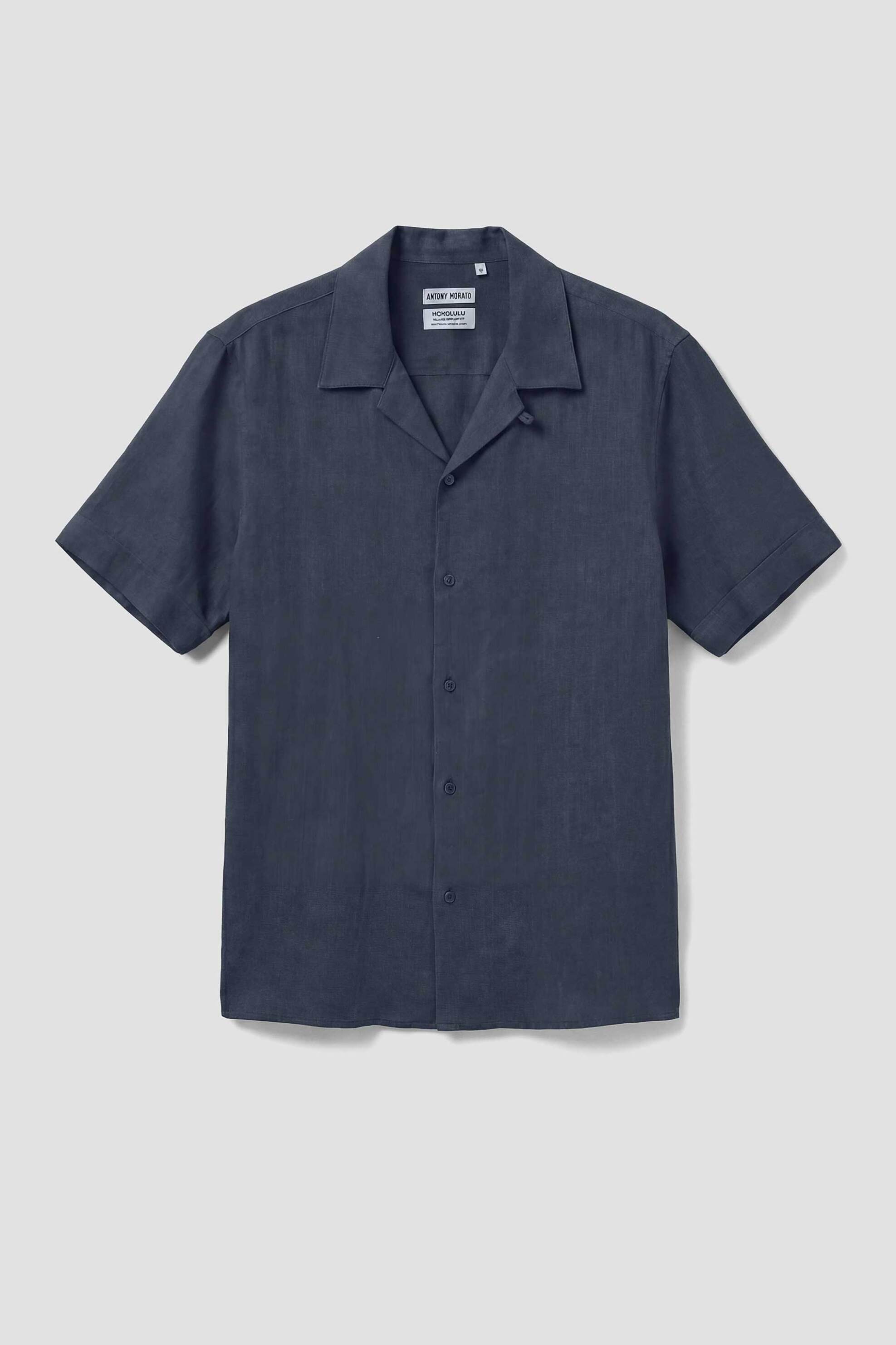 Antony Morato ανδρικό πουκάμισο μονόχρωμο Regular Fit "Honolulu" - SS00206FA400099 Μπλε Σκούρο