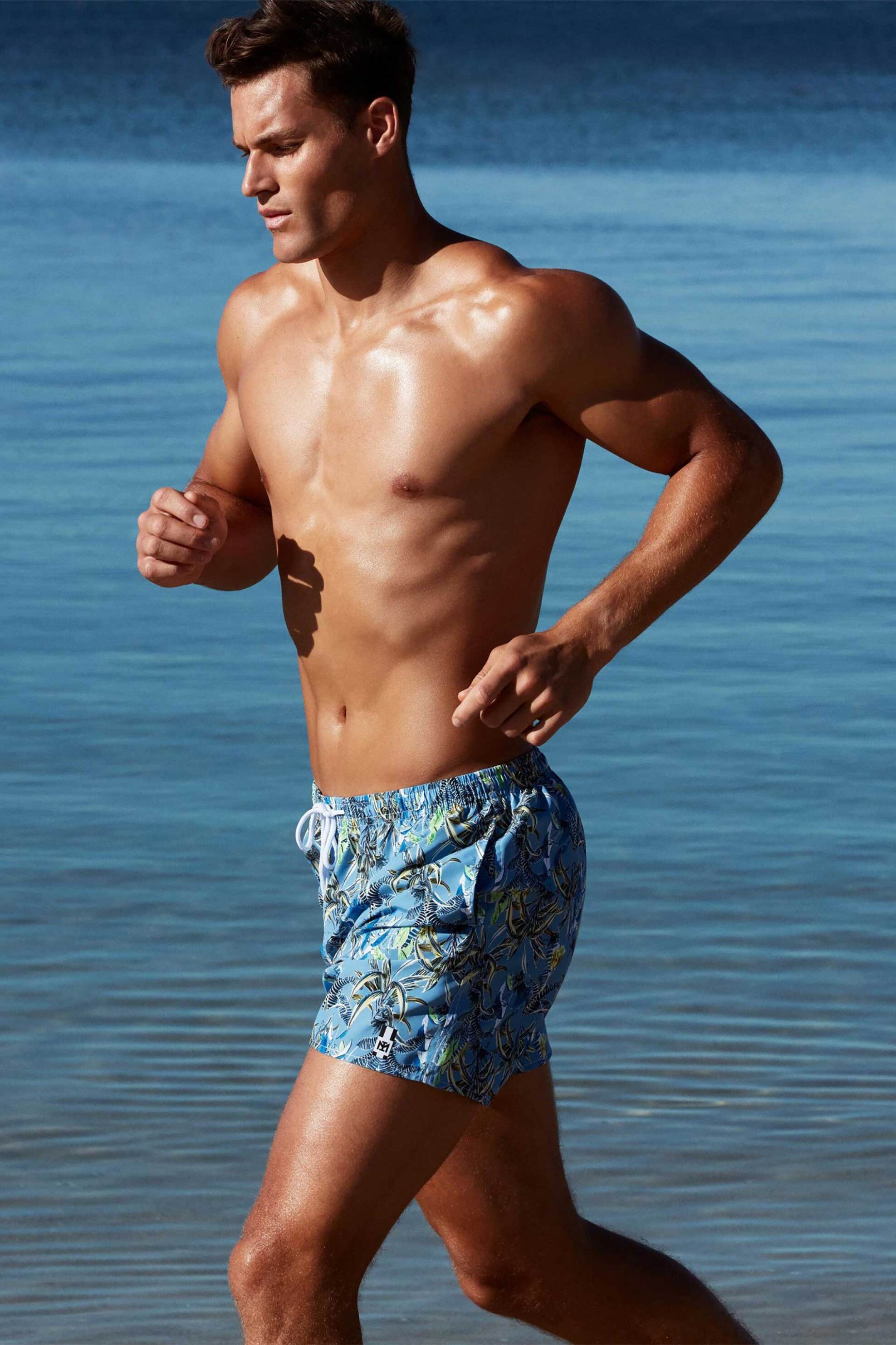 IMPETUS Impetus ανδρικό μαγιό σορτς με floral print και λογότυπο - IMP-IM1943N2000 -125 Μπλε Ανοιχτό