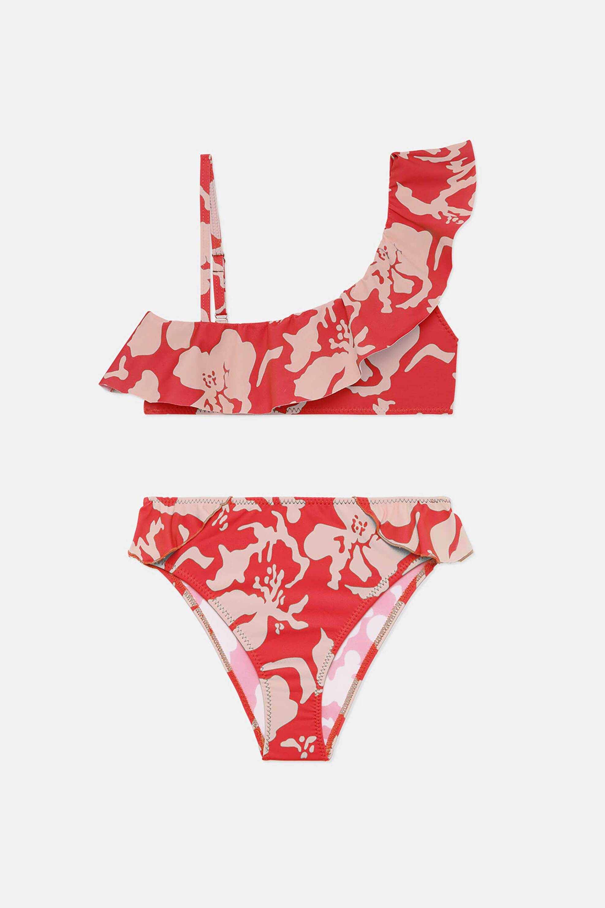 MINERVA Minerva παιδικό σετ μαγιό μπικίνι bralette με σχέδια - 90-37750-003-260 Κόκκινο