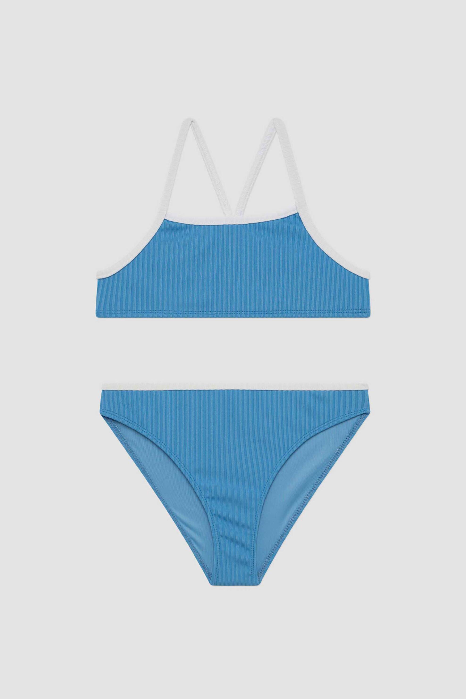 MINERVA Minerva σετ παιδικό μαγιό ribbed bralette "Fulani" - 90-37741-003-665 Γαλάζιο