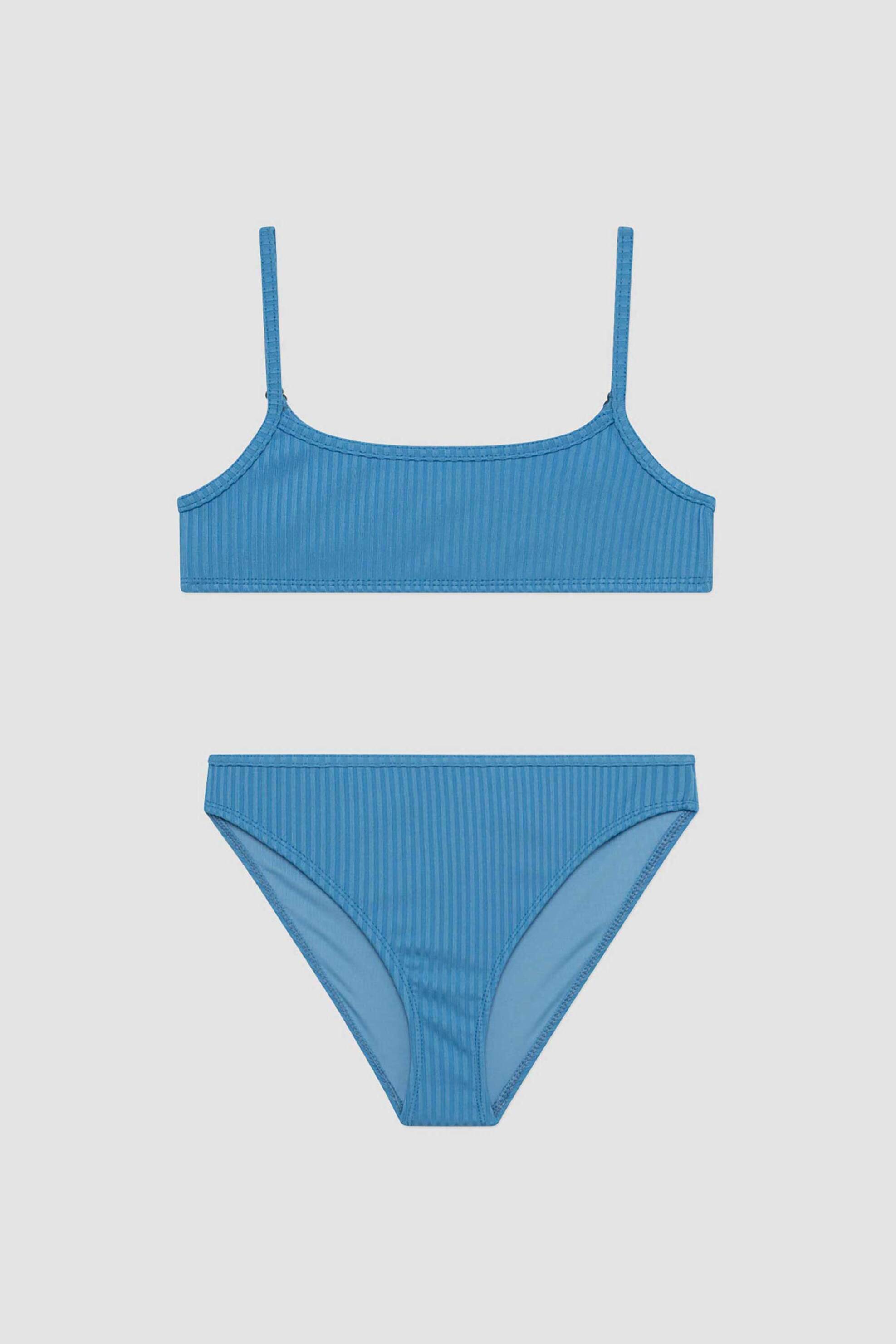 MINERVA Minerva σετ παιδικό μαγιό ribbed bralette "Bedouin" - 90-37742-003-289 Γαλάζιο