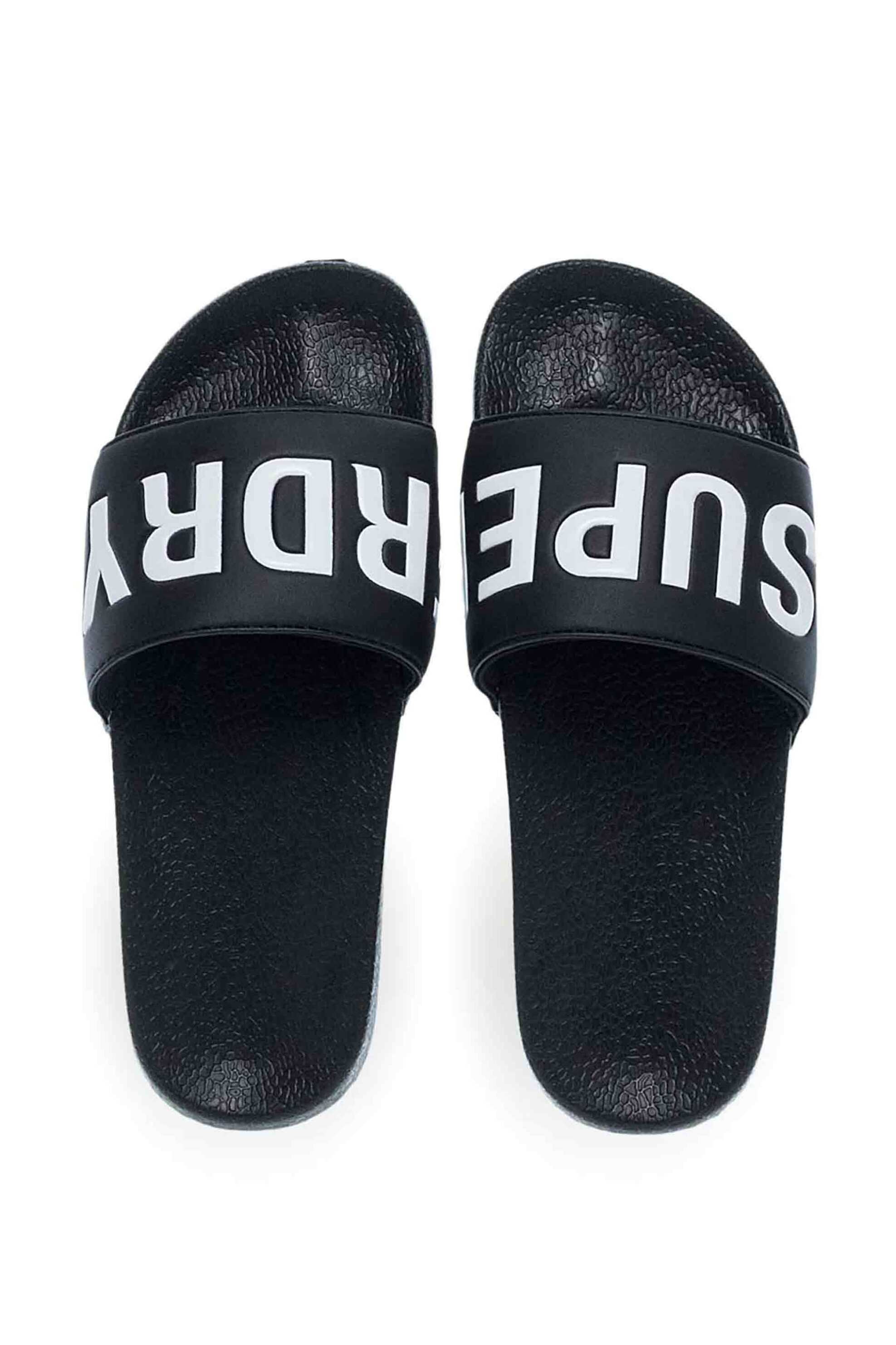 Superdry ανδρικές σαγιονάρες με λογότυπο - MF310291A Ασπρόμαυρο
