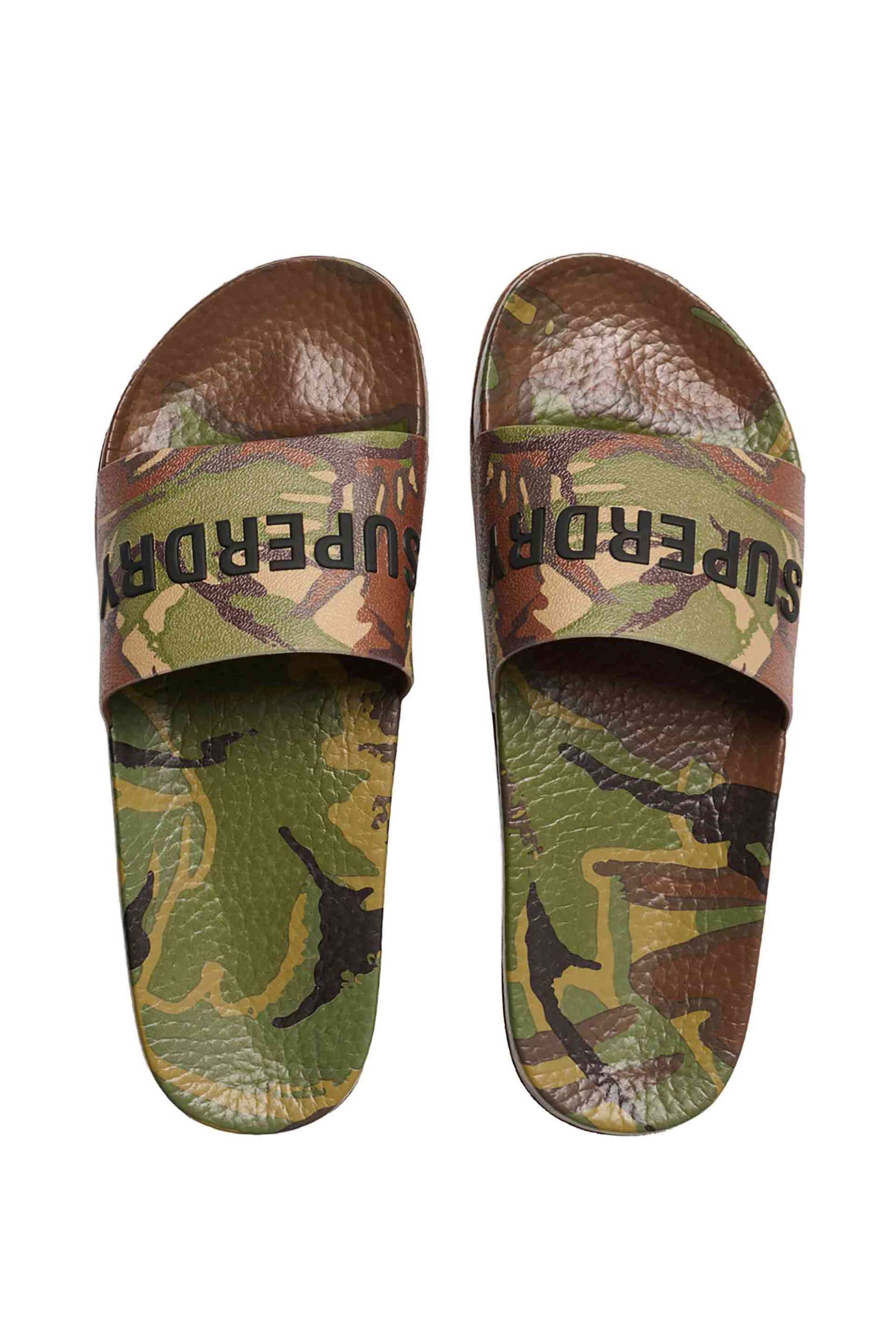 Superdry ανδρικές σαγιονάρες με camo print και λογότυπο - MF310282A Χακί