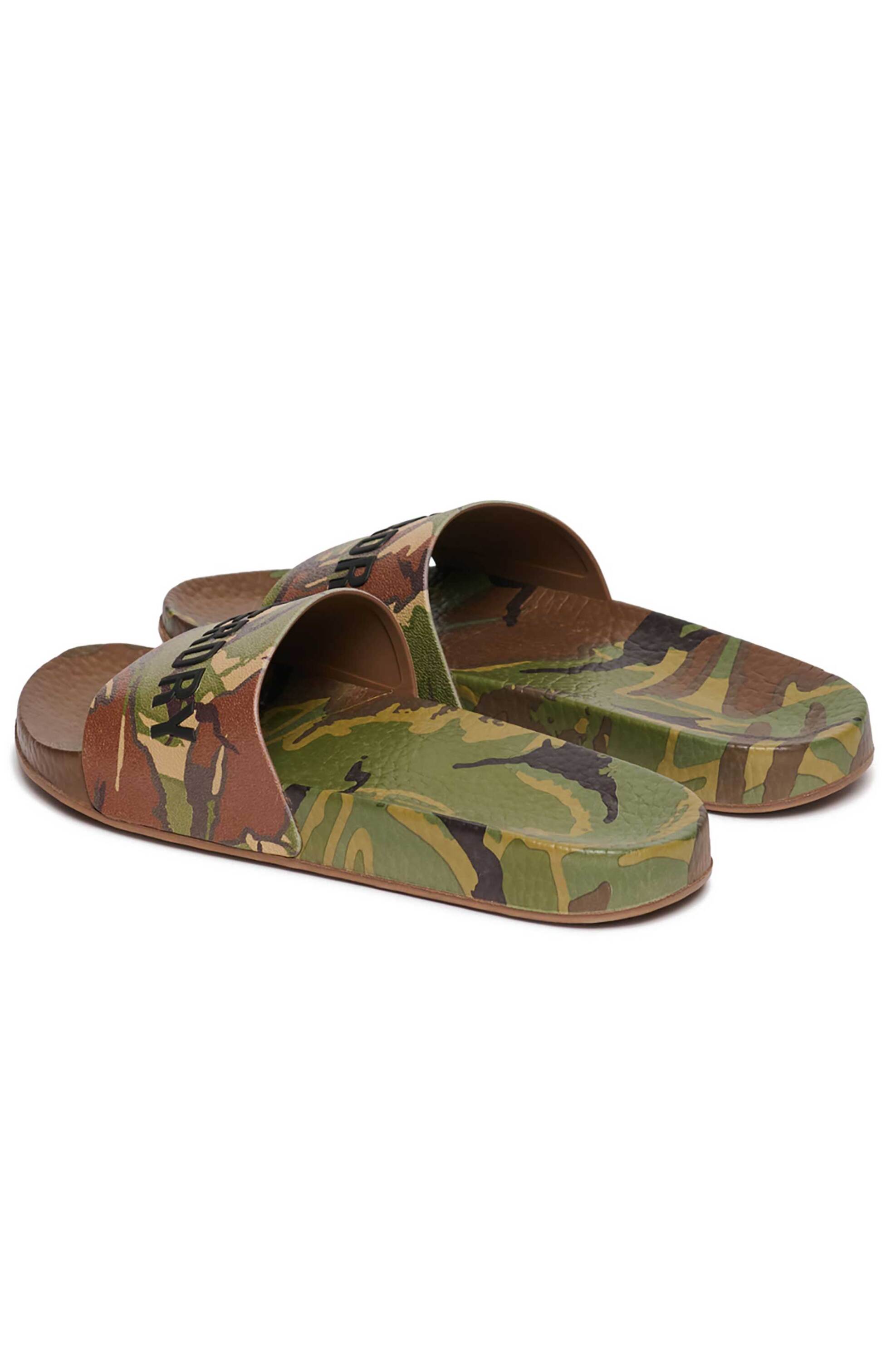 Superdry Ανδρικές Σαγιονάρες με Camo Print Και Λογότυπο - Mf310282A Χακί