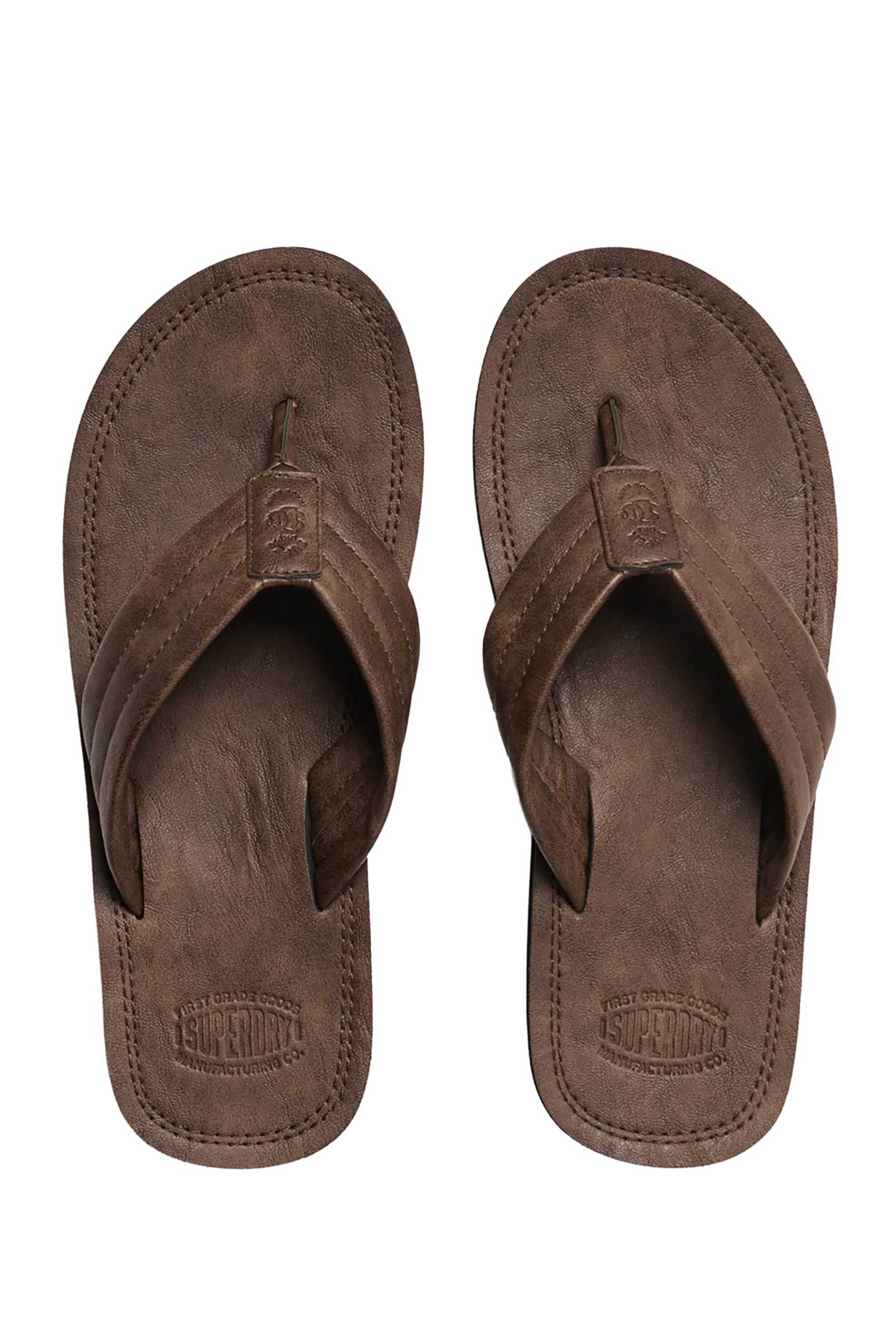 Superdry ανδρικές σαγιονάρες με λογότυπο - MF310284A Καφέ