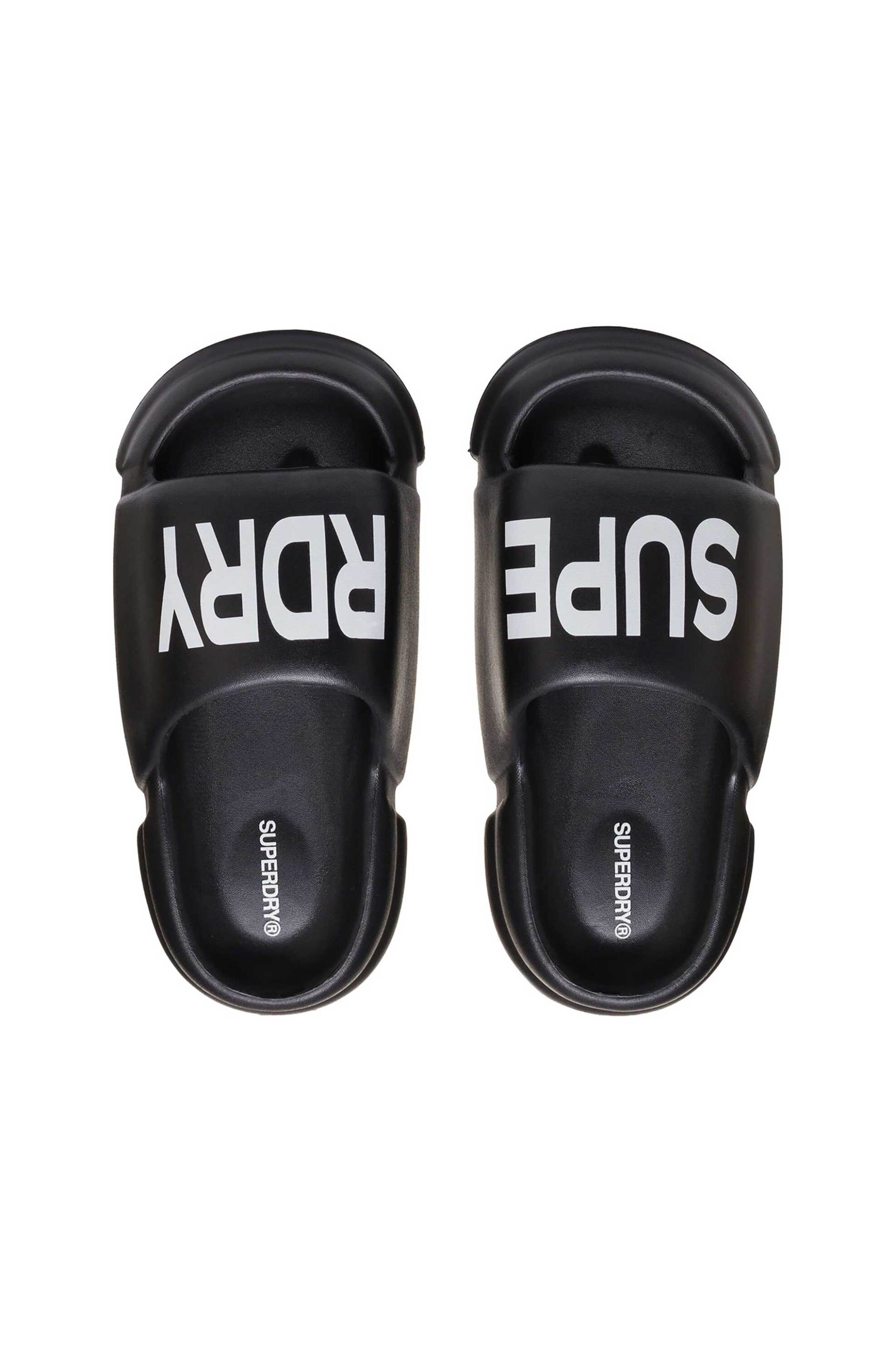 SUPERDRY & CO Superdry γυναικείες παντόφλες μονόχρωμες με λογότυπο - TXS24108 Μαύρο