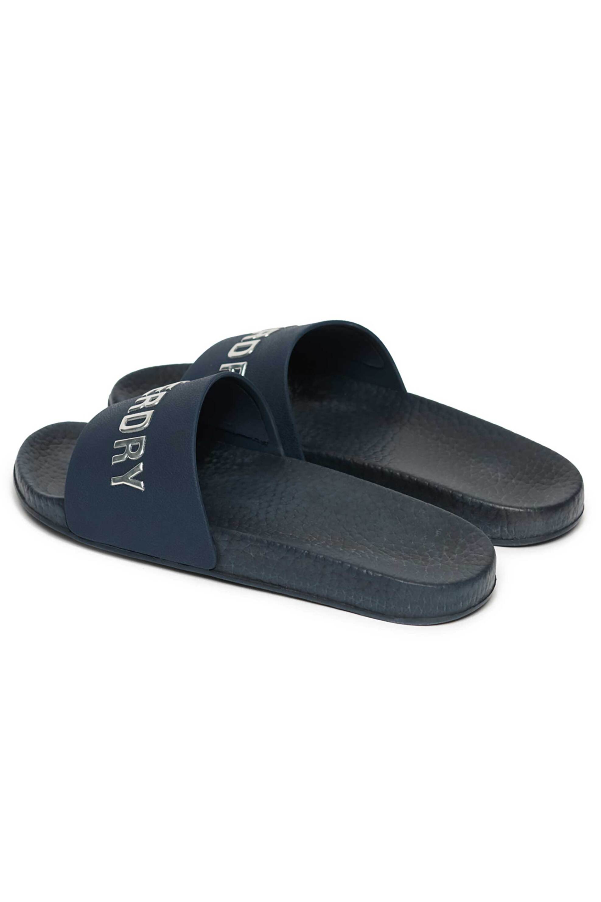 Superdry Γυναικείες Σαγιονάρες με Μεταλλικό Λογότυπο - Wf310257A Μπλε Σκούρο