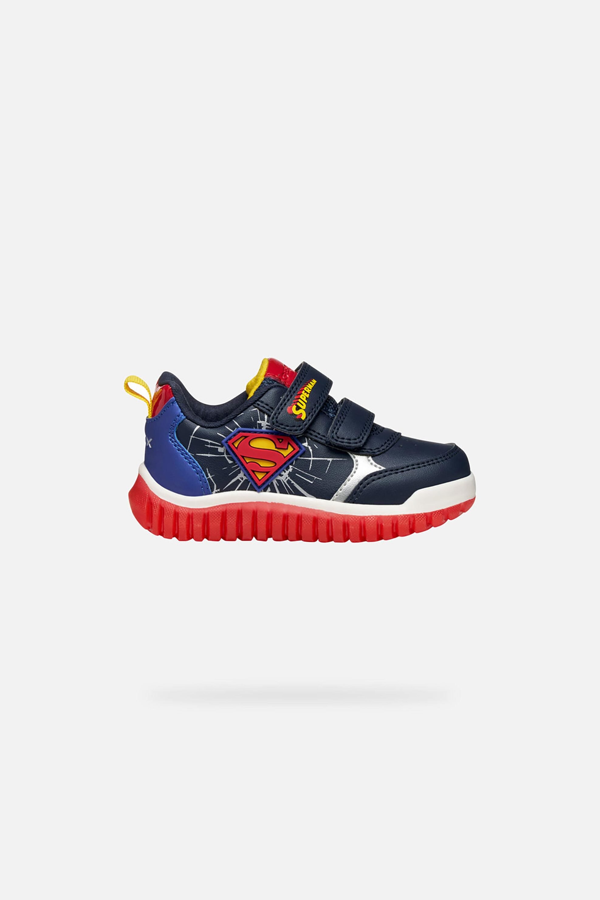 Geox βρεφικά sneakers με φωτάκια "Lightyloo Superman" - B565ZB000BCC4226 Μπλε Σκούρο