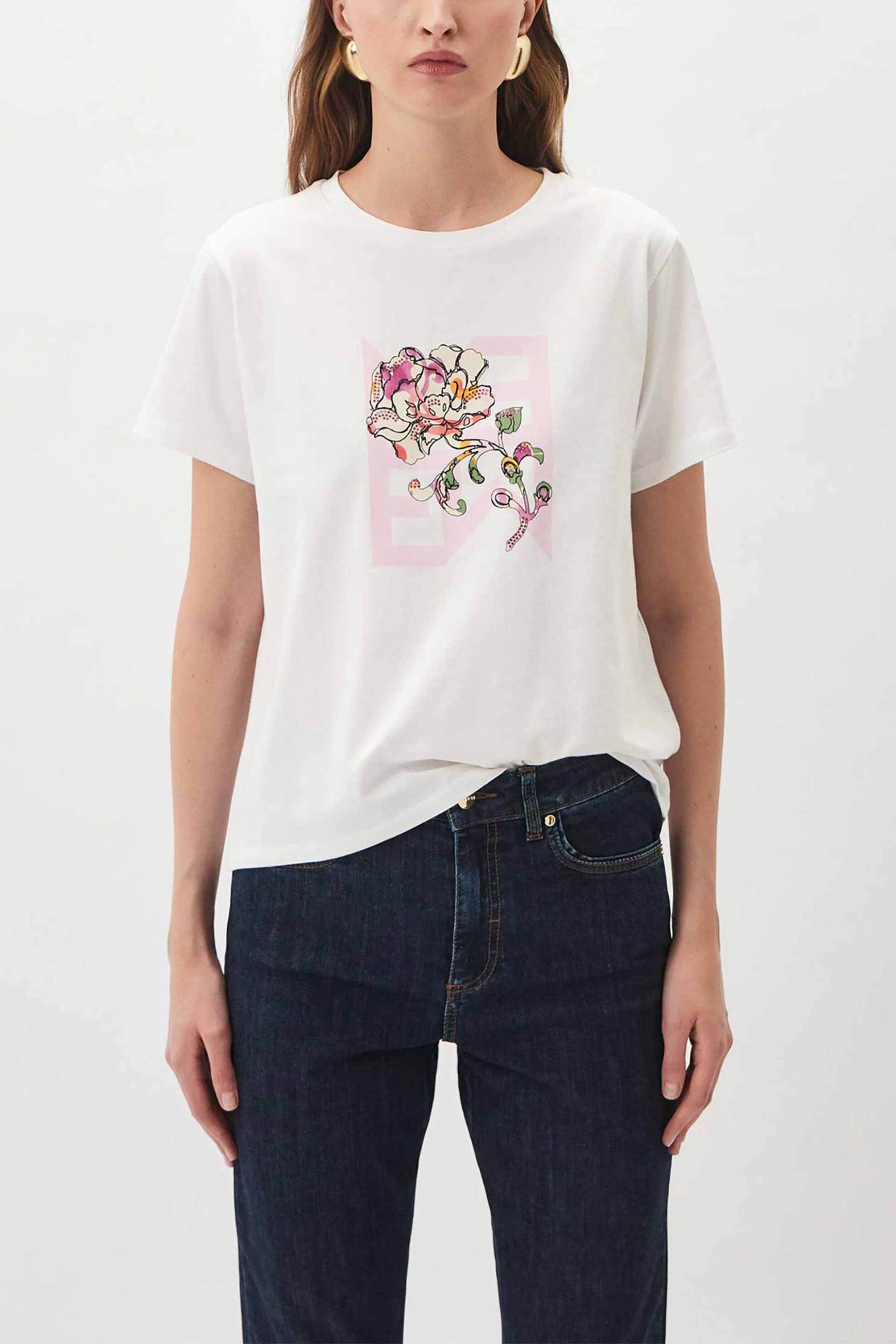 Γυναικεία Ρούχα & Αξεσουάρ > Γυναικεία Ρούχα > Γυναικεία Τοπ > Γυναικεία T-Shirts Emme by Marella γυναικείο T-shirt βαμβακερό μονόχρωμο με contrast print - 2415971121 Ροζ