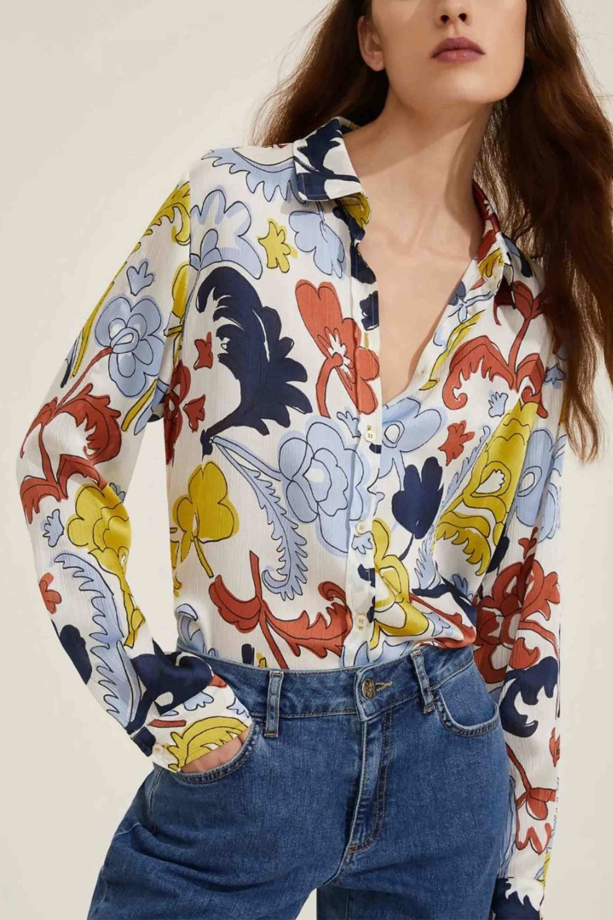 EMME BY MARELLA Emme by Marella γυναικείο πουκάμισο με floral print - 2515111261200 Πολύχρωμο