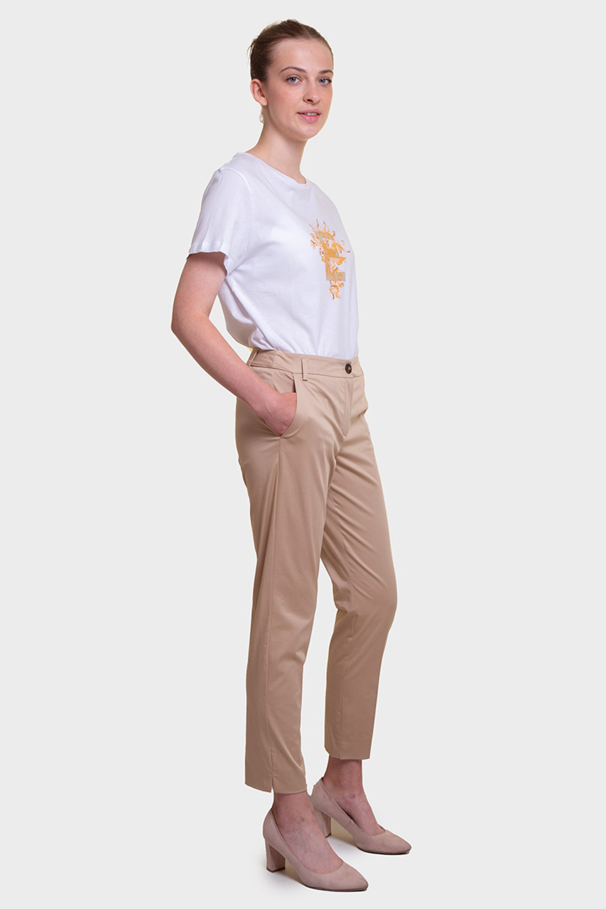EMME Emme by Marella γυναικείο παντελόνι cigarette - 2515131032200 Μπεζ - 3