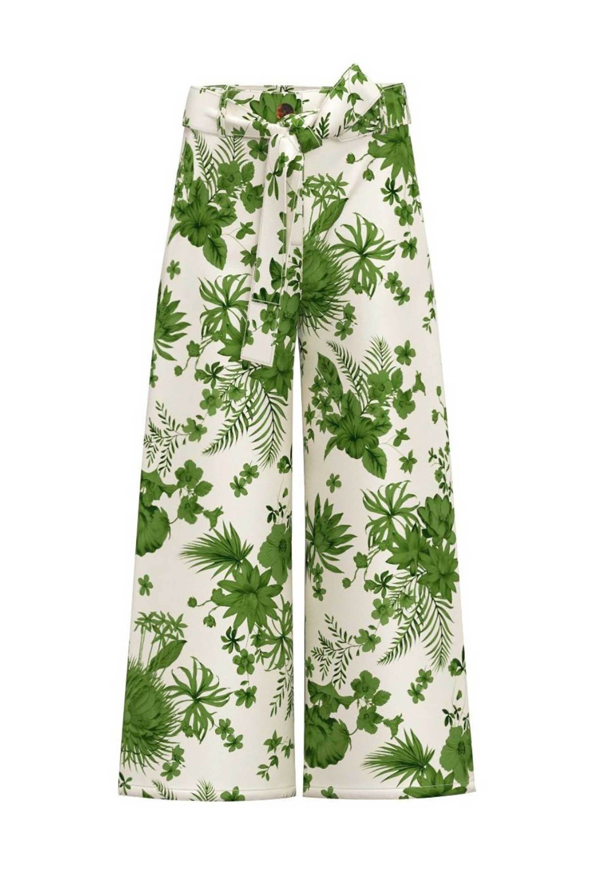 EMME BY MARELLA Emme by Marella γυναικείο παντελόνι με tropical print - 2515131162200 Πράσινο