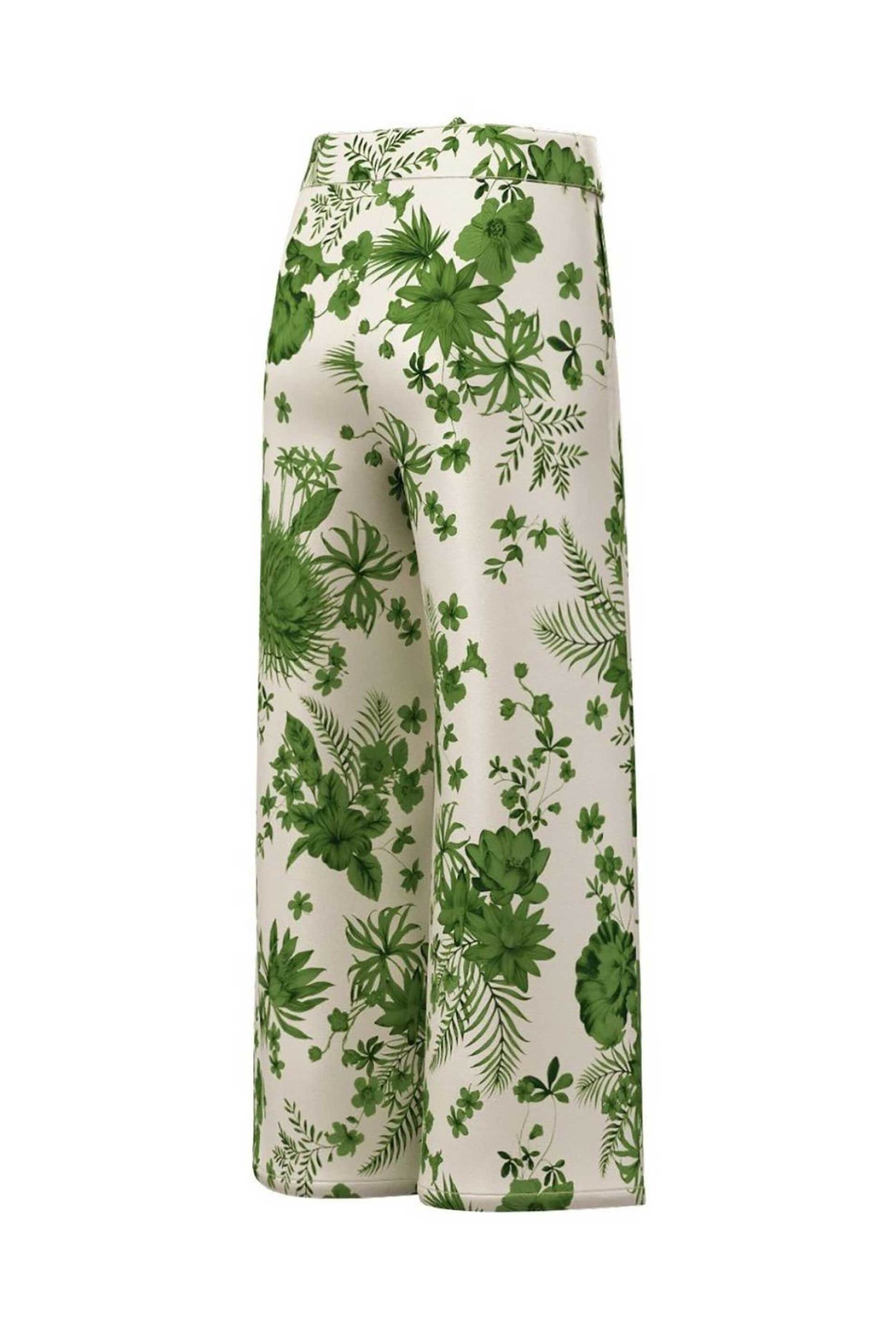 Emme by Marella γυναικείο παντελόνι με tropical print - 2515131162200 Πράσινο φωτογραφία