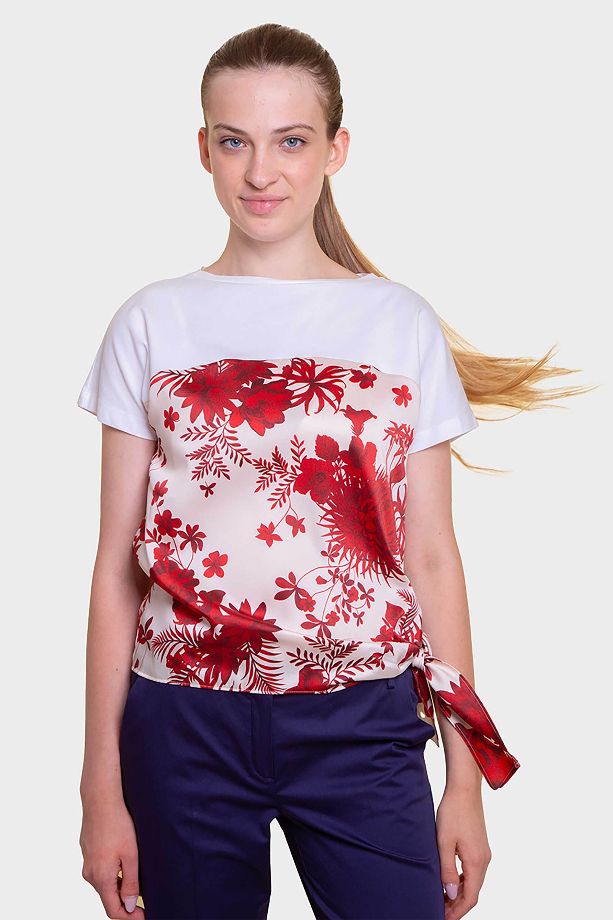 Emme by Marella γυναικεία μπλούζα με floral pattern - 2515111022200 Κόκκινο