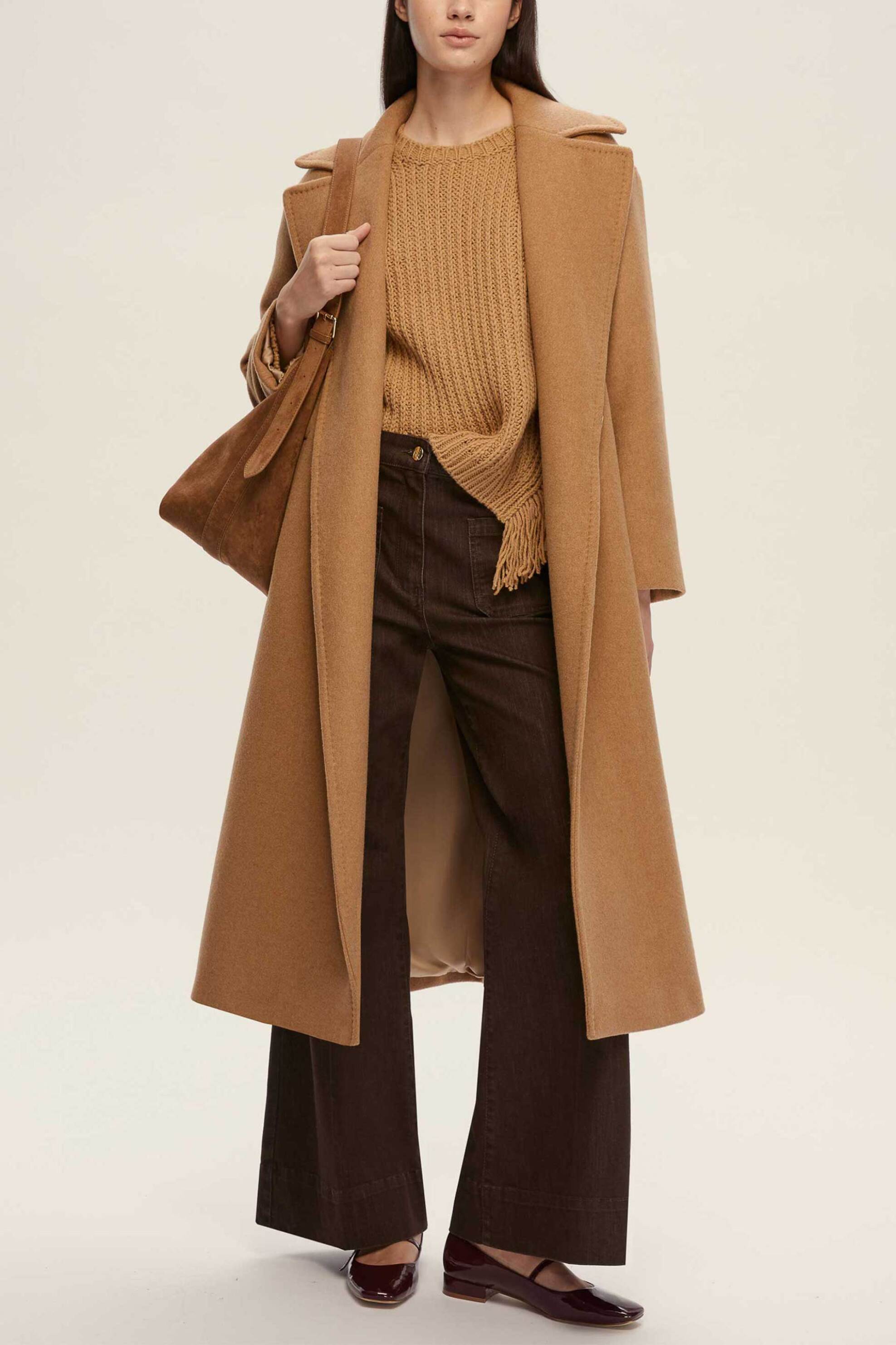 EMME Emme by Marella γυναικείο παλτό με ζώνη "Cadmio" - 2525016032200 Καμηλό