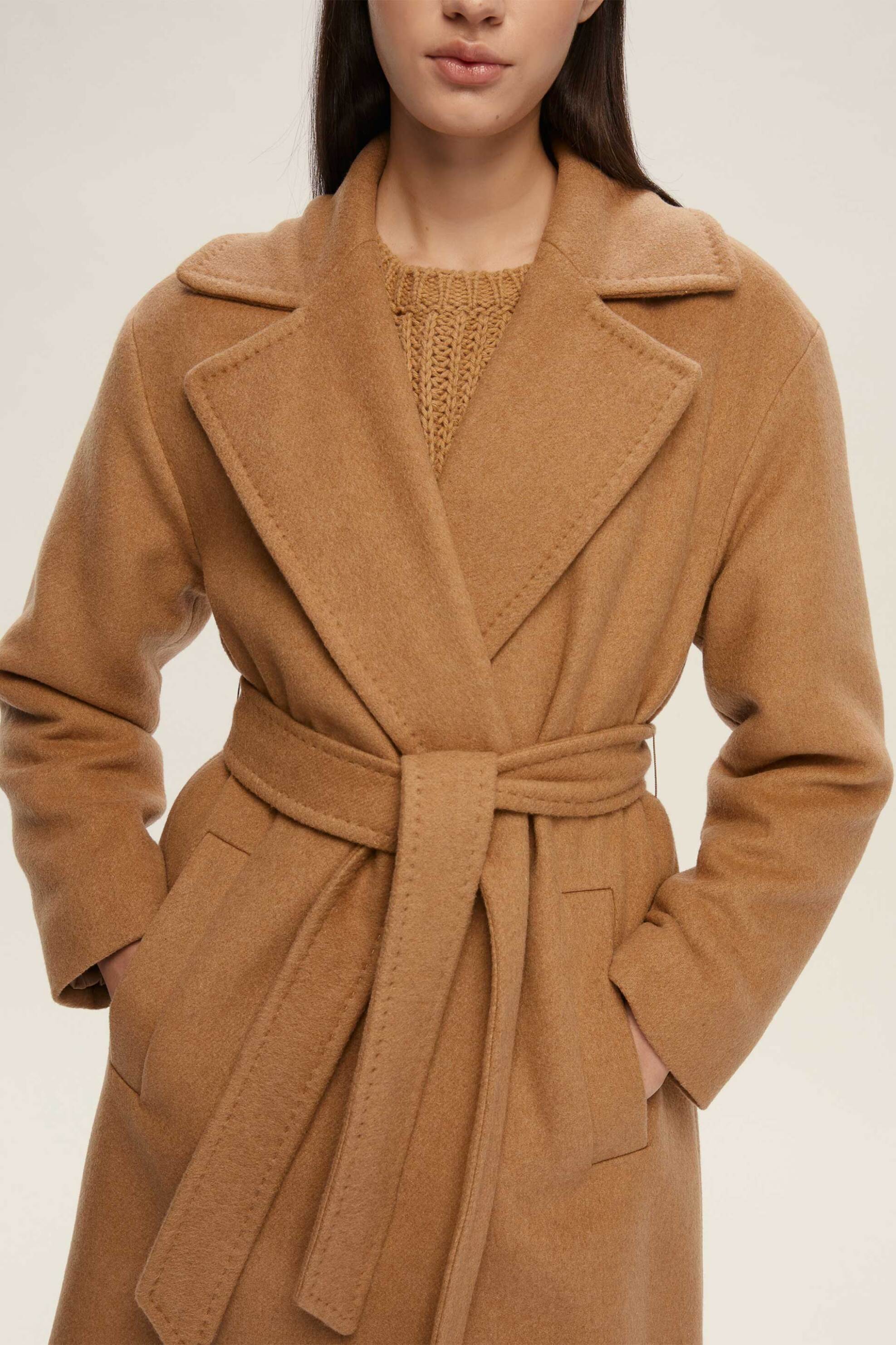 Emme by Marella γυναικείο παλτό με ζώνη "Cadmio" - 2525016032200 Καμηλό φωτογραφία