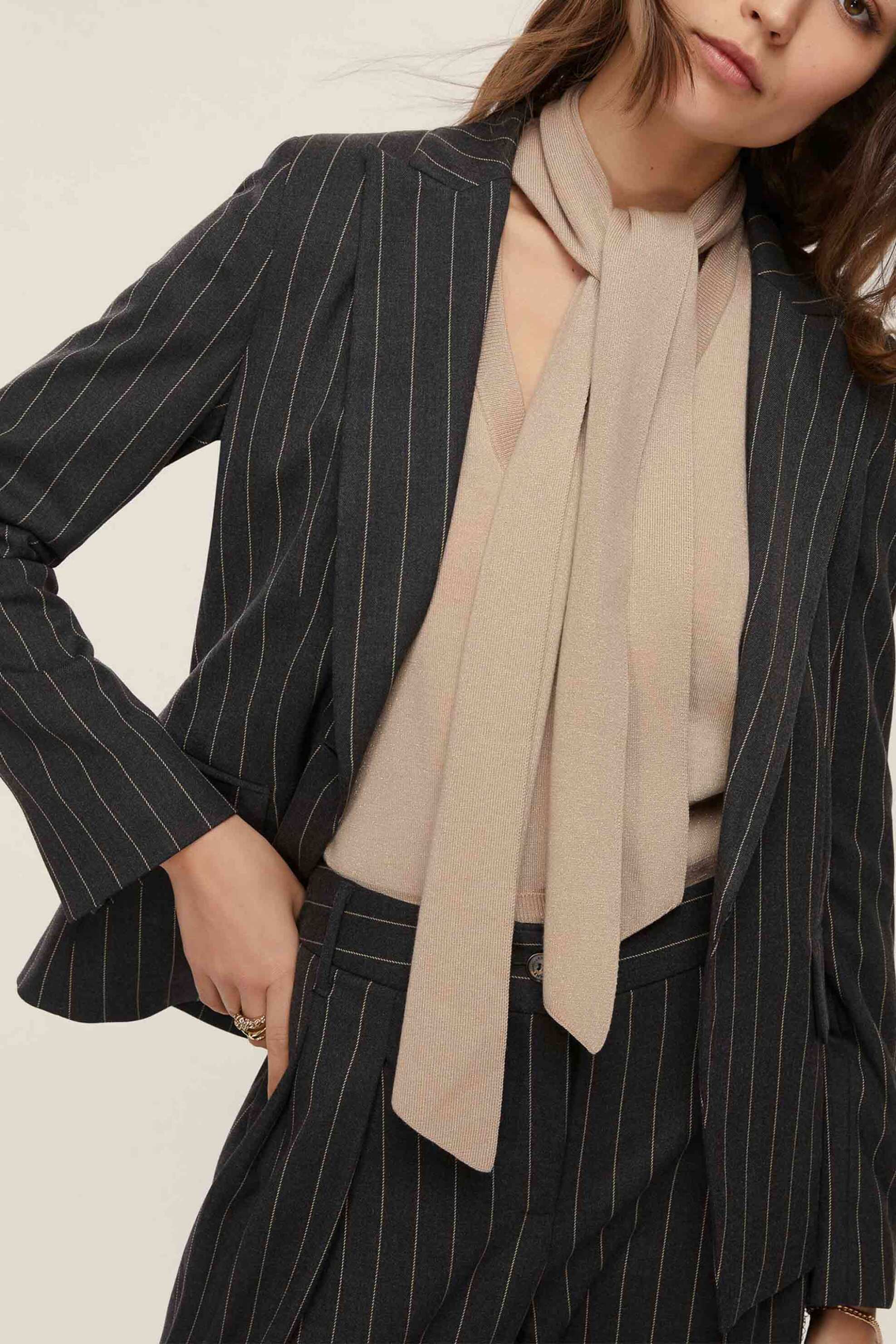 Emme by Marella γυναικείο σακάκι ριγέ "Farnese" - 2525046121200 Γκρι φωτογραφία