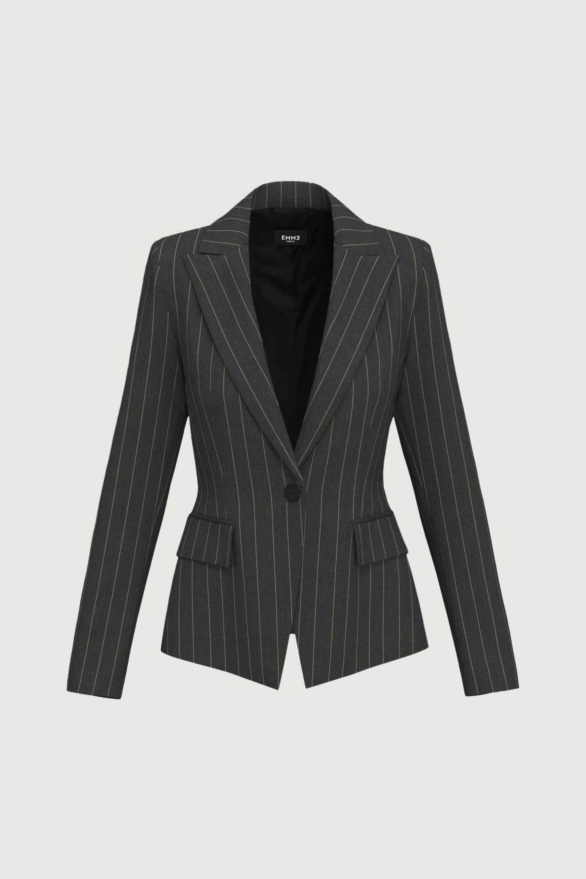 Emme by Marella γυναικείο σακάκι ριγέ "Farnese" - 2525046121200 Γκρι φωτογραφία