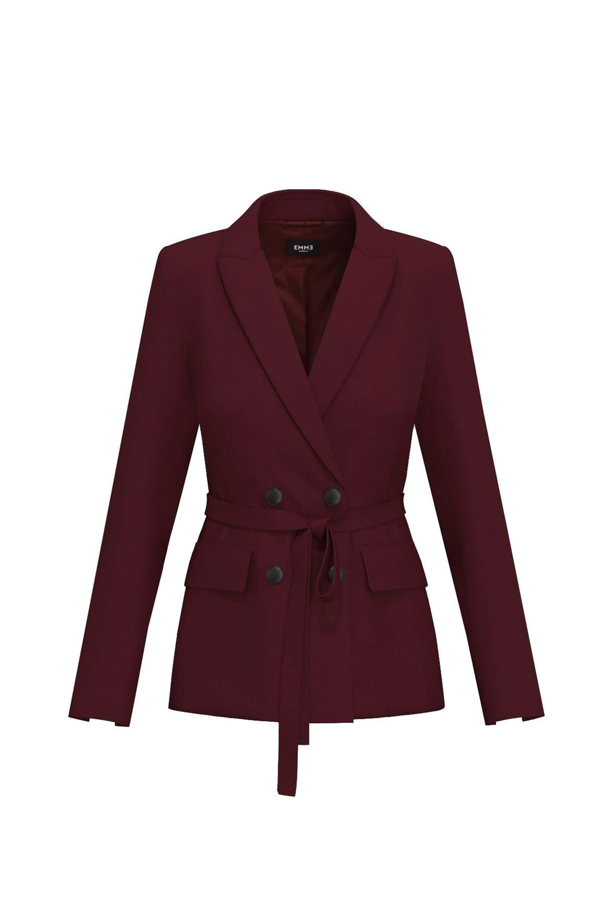 Emme by Marella γυναικείο σακάκι με ζώνη "Belford" - 2525046161200 Μπορντό