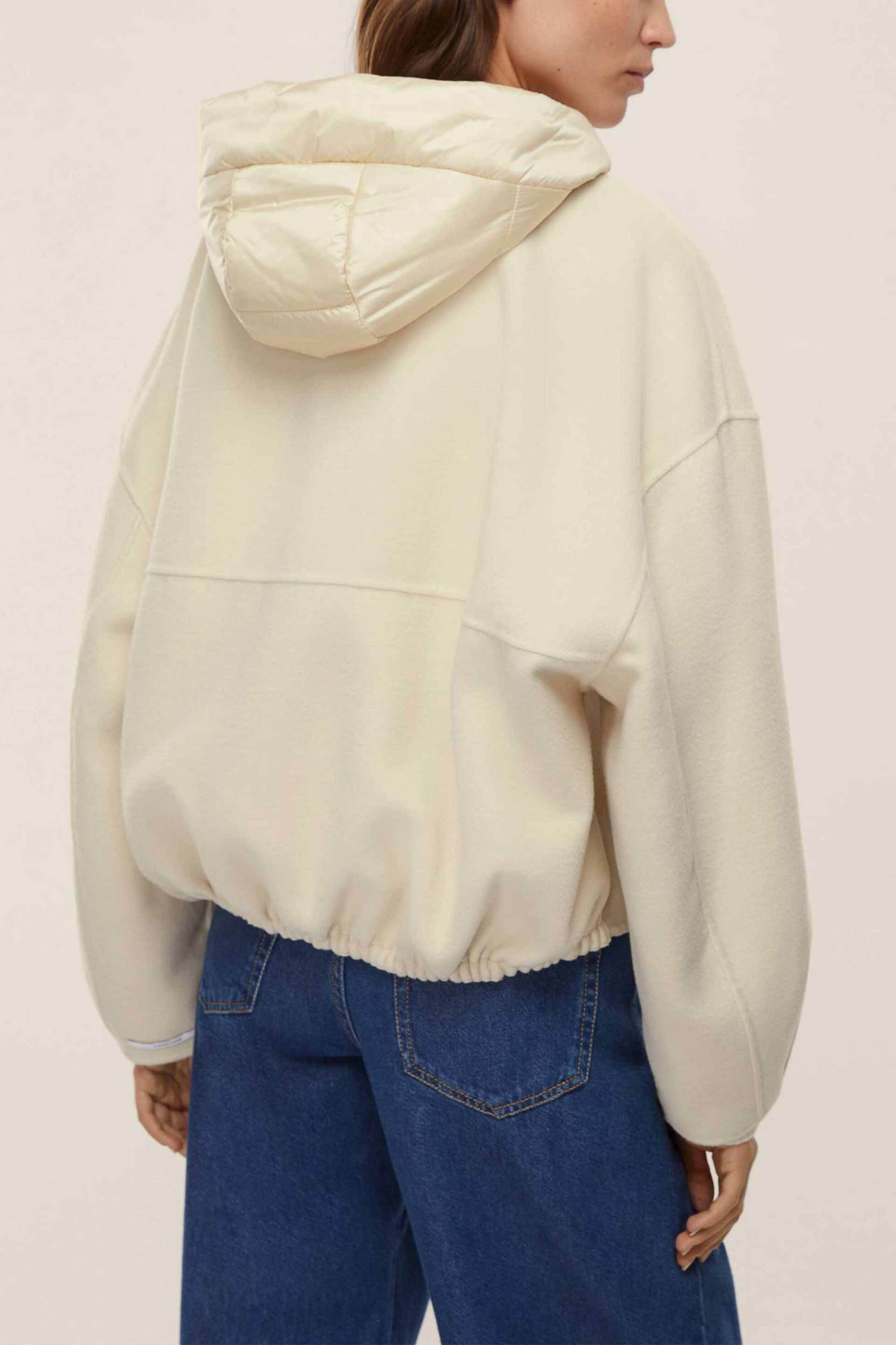 Emme by Marella γυναικείο bomber jacket με κουκούλα "Eritea" - 2525086021200 Κρέμ φωτογραφία