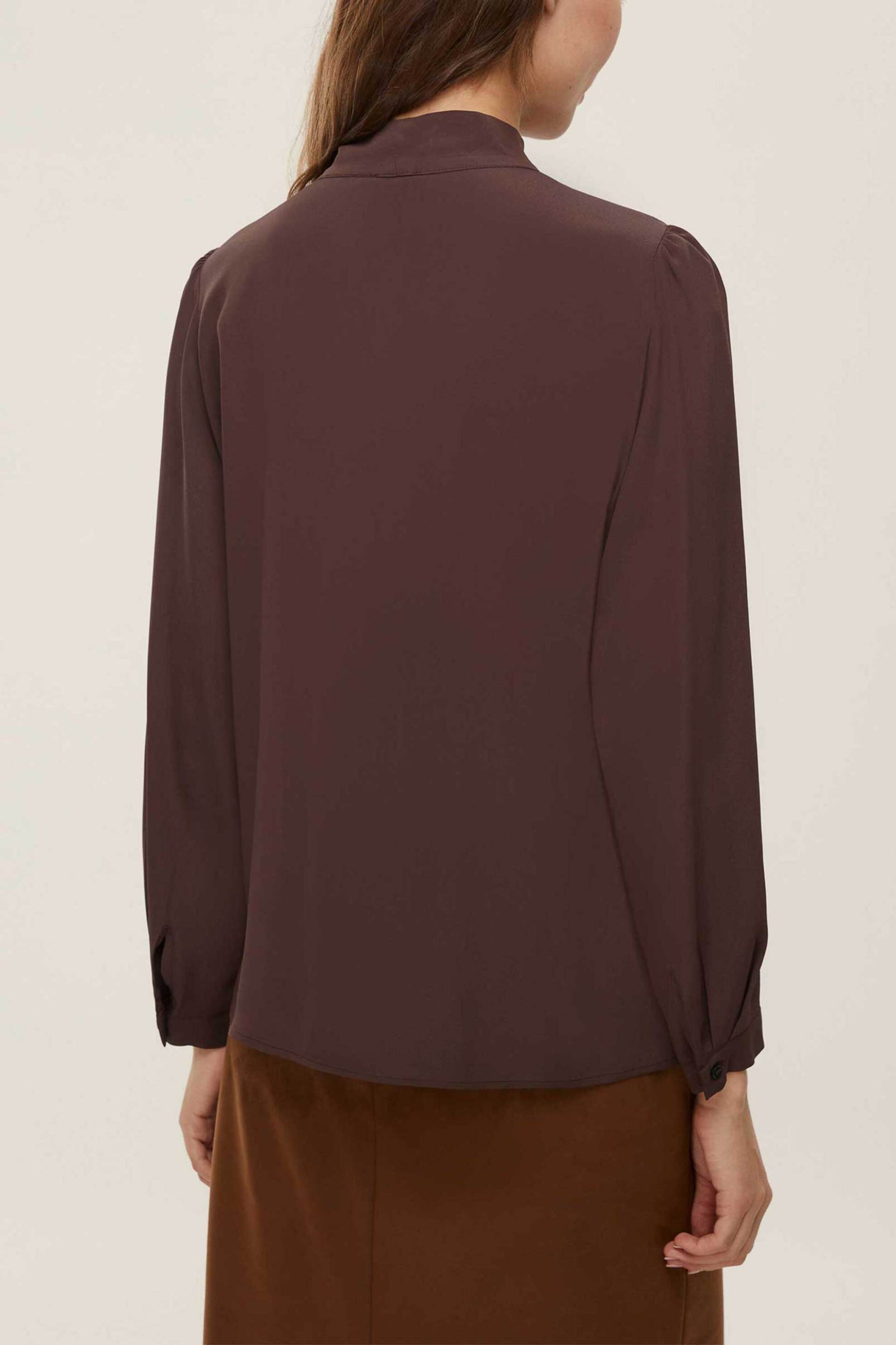 Emme by Marella γυναικείο πουκάμισο με δέσιμο "Alibi" - 2525116111200 Καφέ Σκούρο φωτογραφία