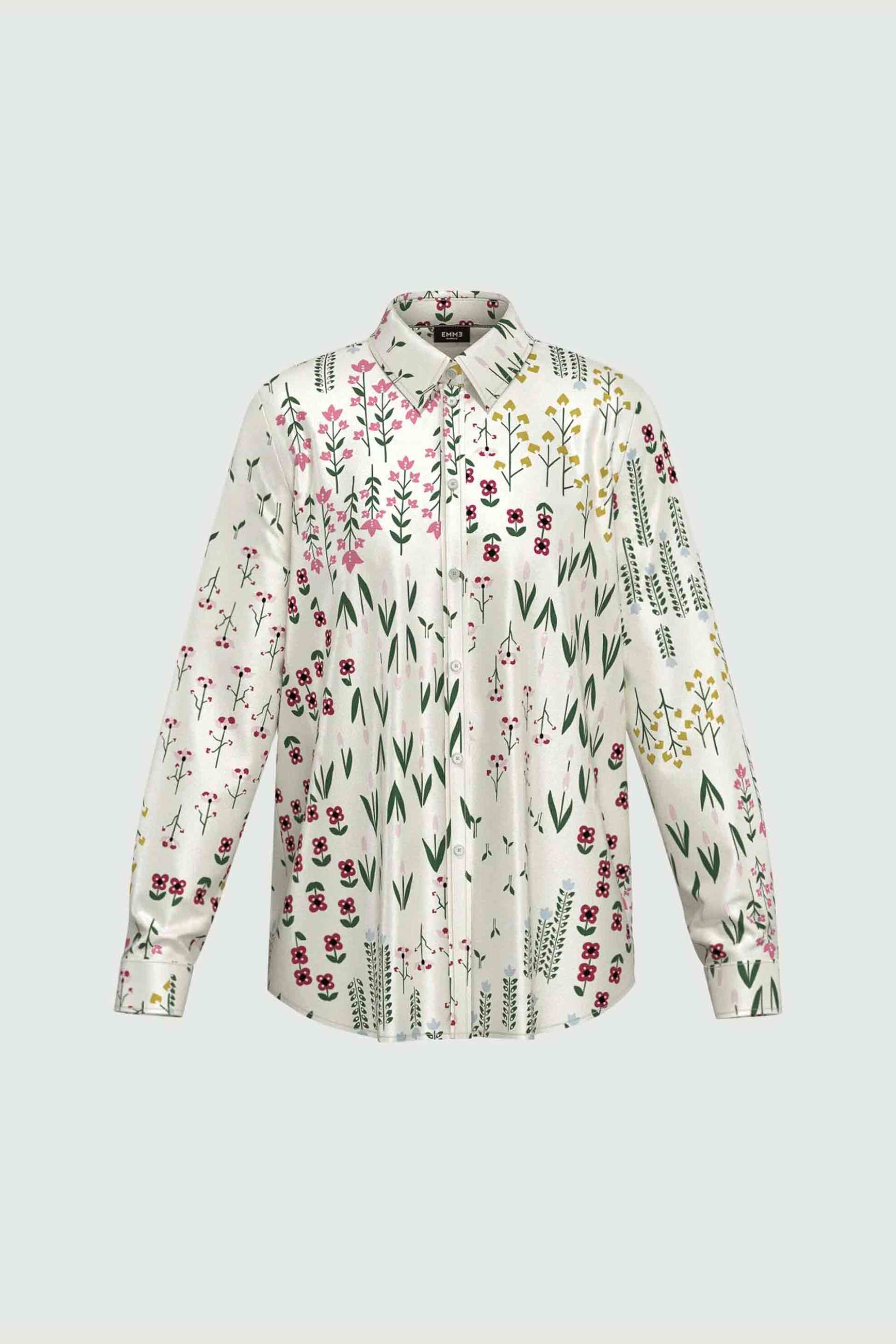 Emme by Marella γυναικείο πουκάμισο εμπριμέ "Biagio" - 2525116112200 Εκρού φωτογραφία